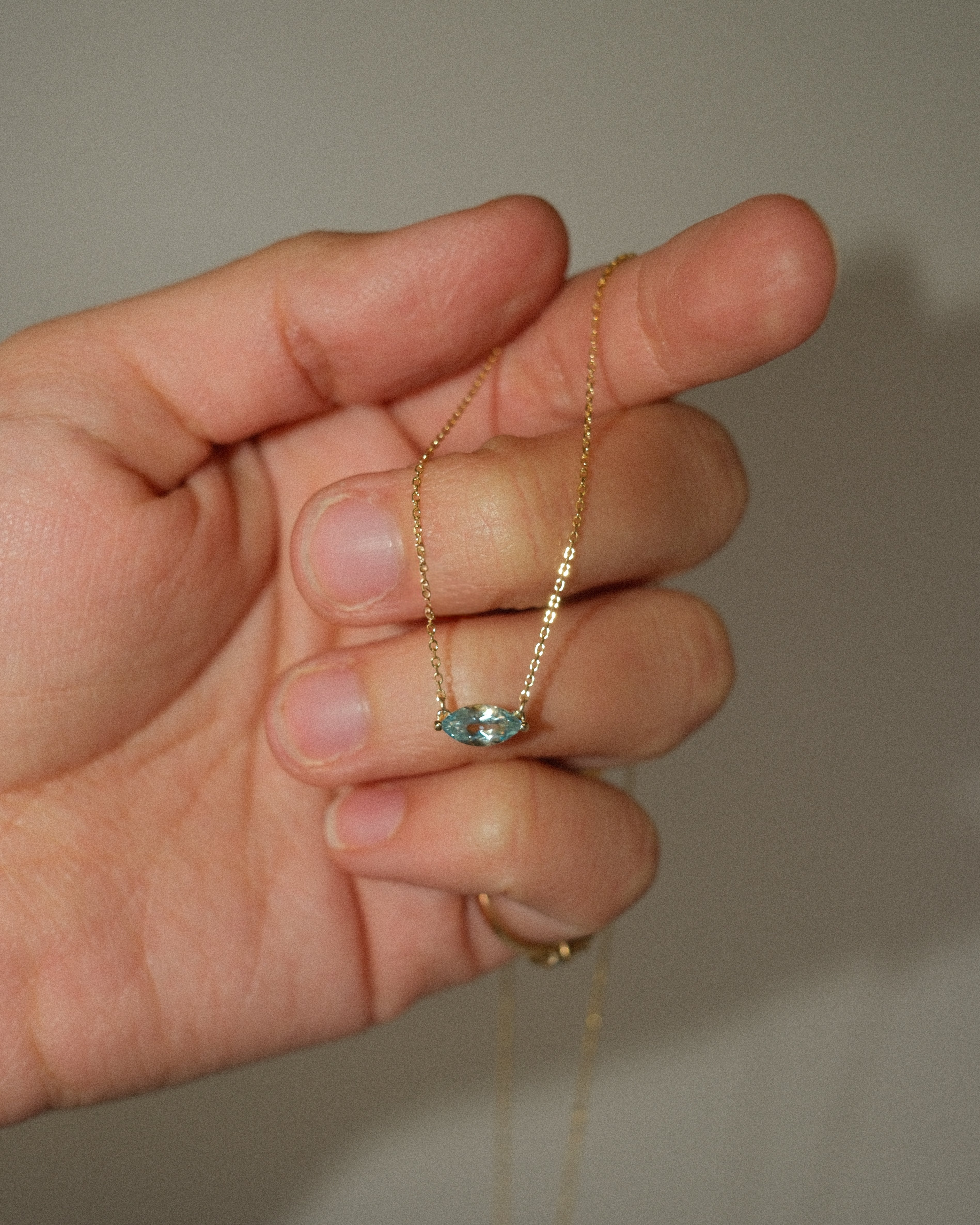 MARQUISE NECKLACE - AQUAMARINE