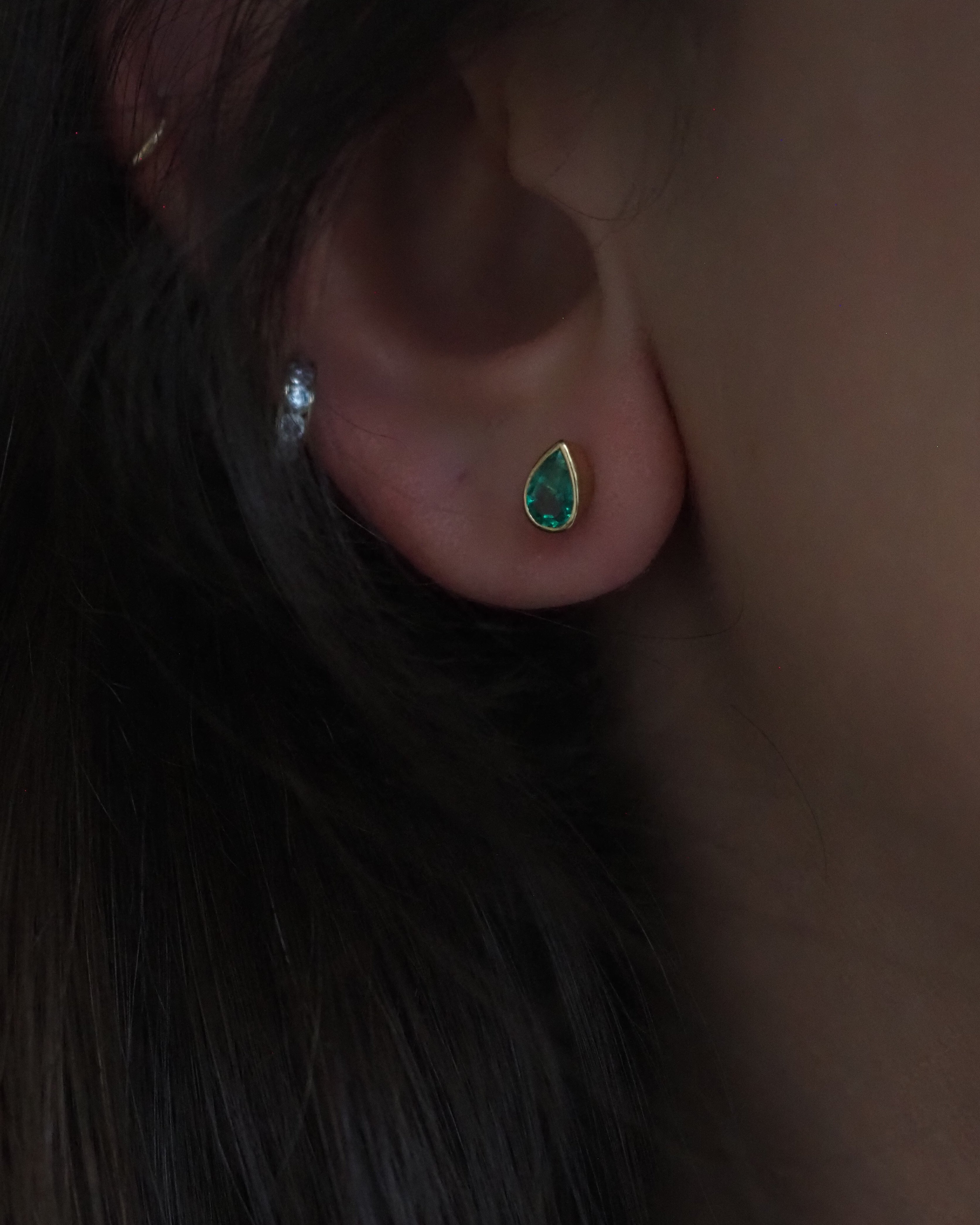 EMERALD PEAR STUDS