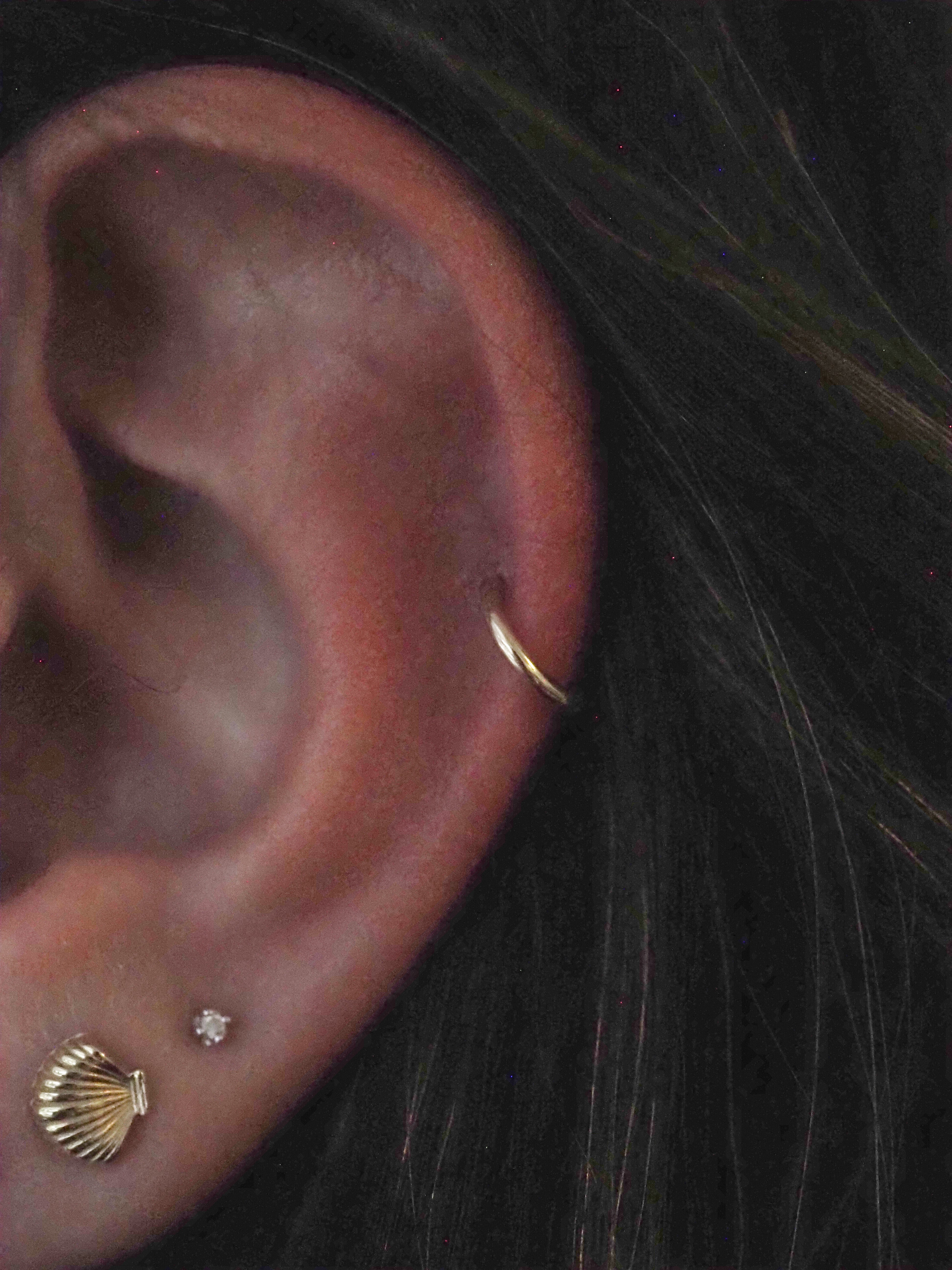 14k IDEAL PIERCING HOOP