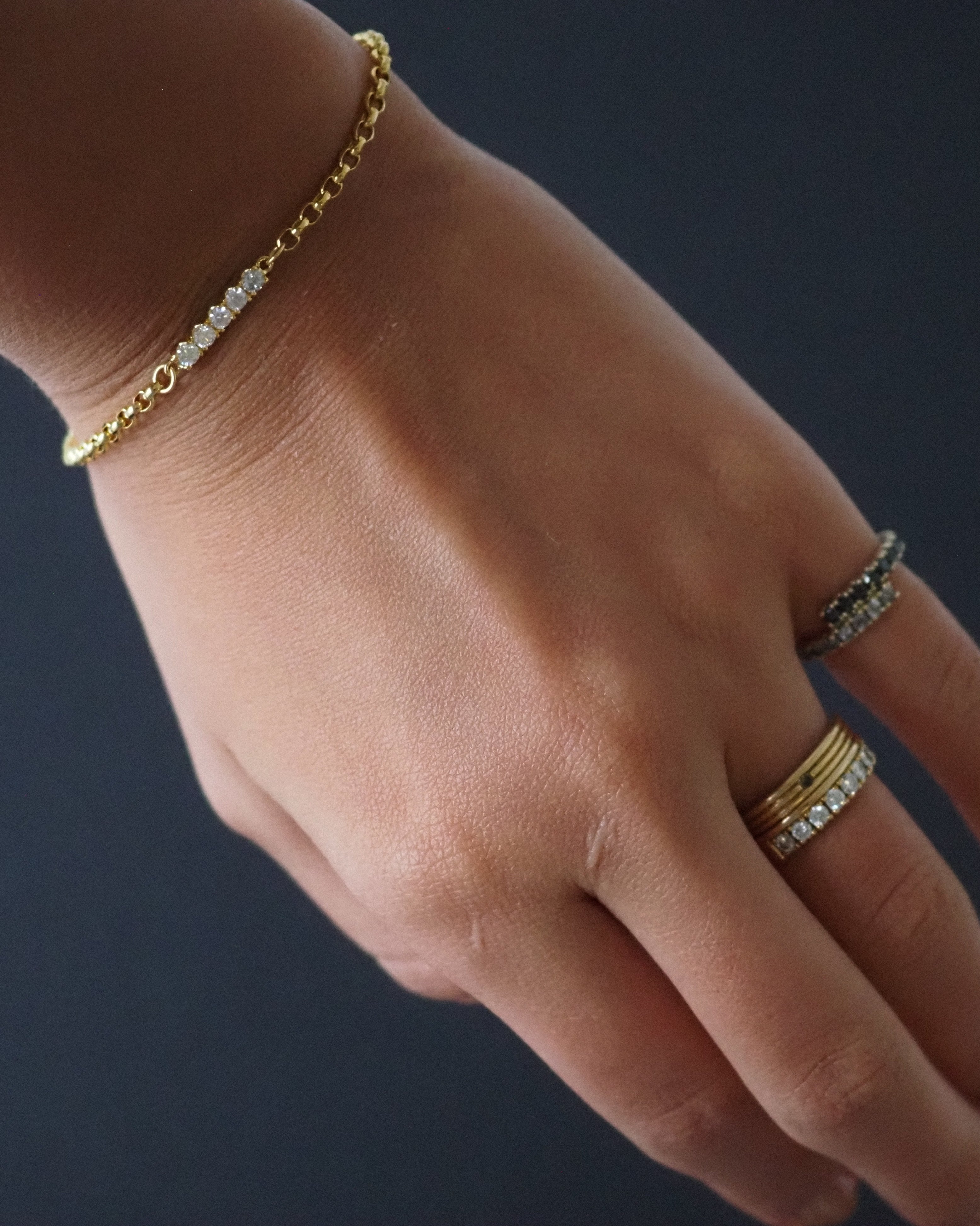 FRENCH BAR BRACELET - 5 DIAMONDS