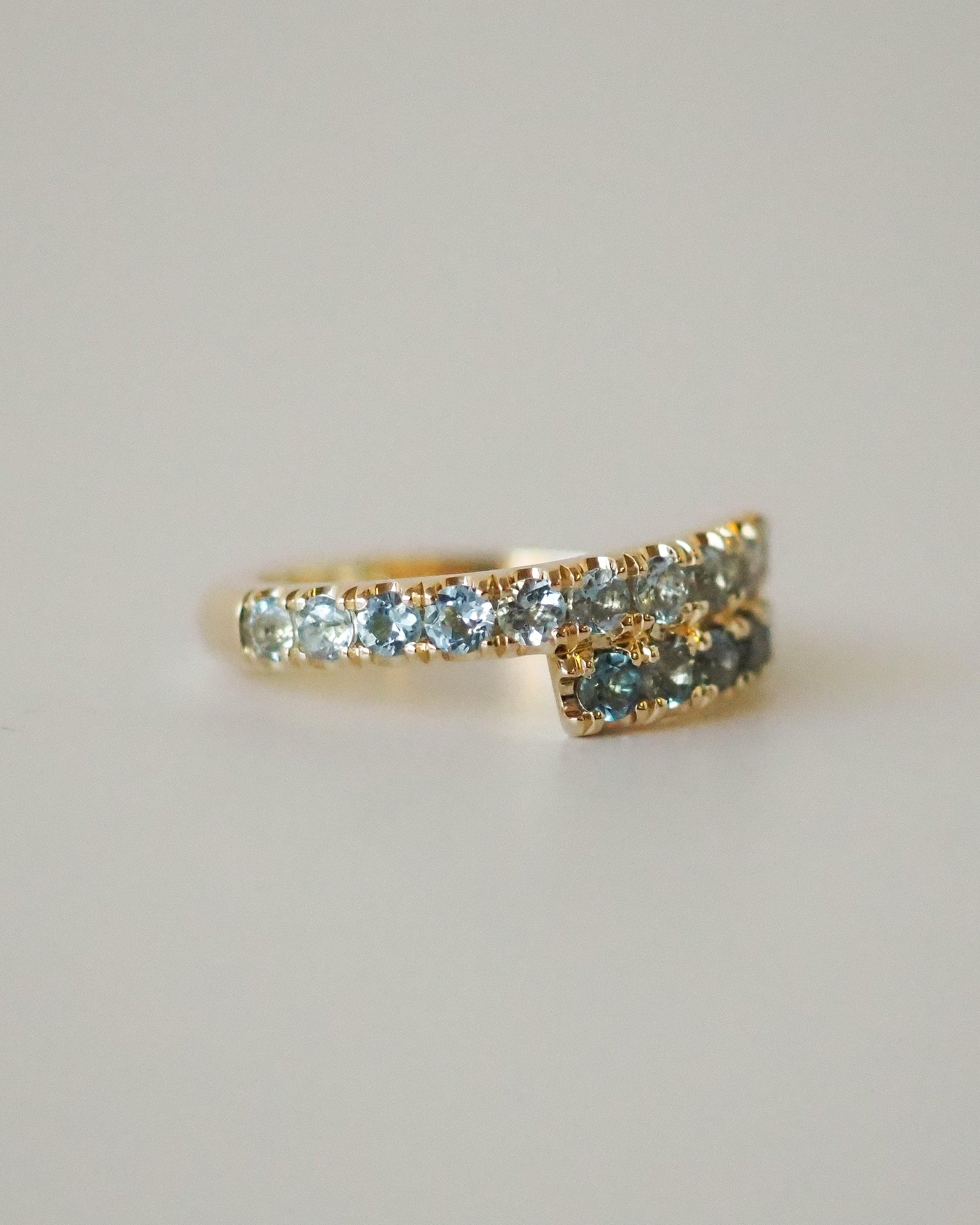 ZAIDA PINKY RING - AQUAMARINES AND BLUE TOPAZ