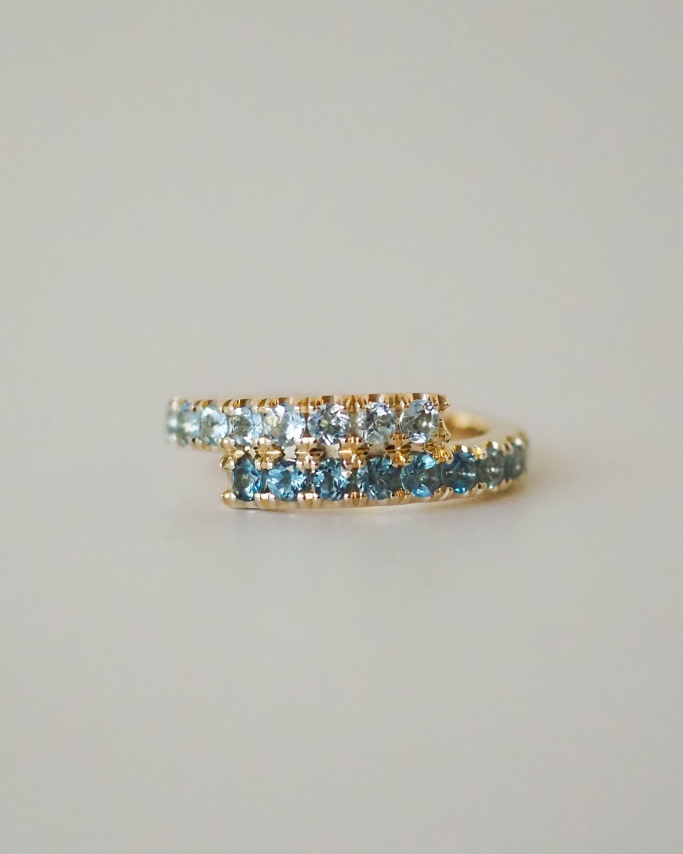 ZAIDA PINKY RING - AQUAMARINES AND BLUE TOPAZ