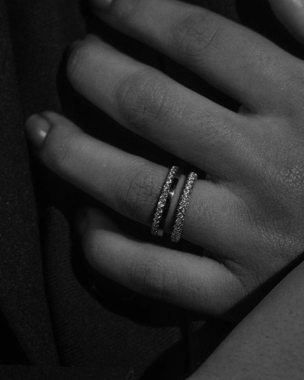 THREE SIDED ETERNITY RING