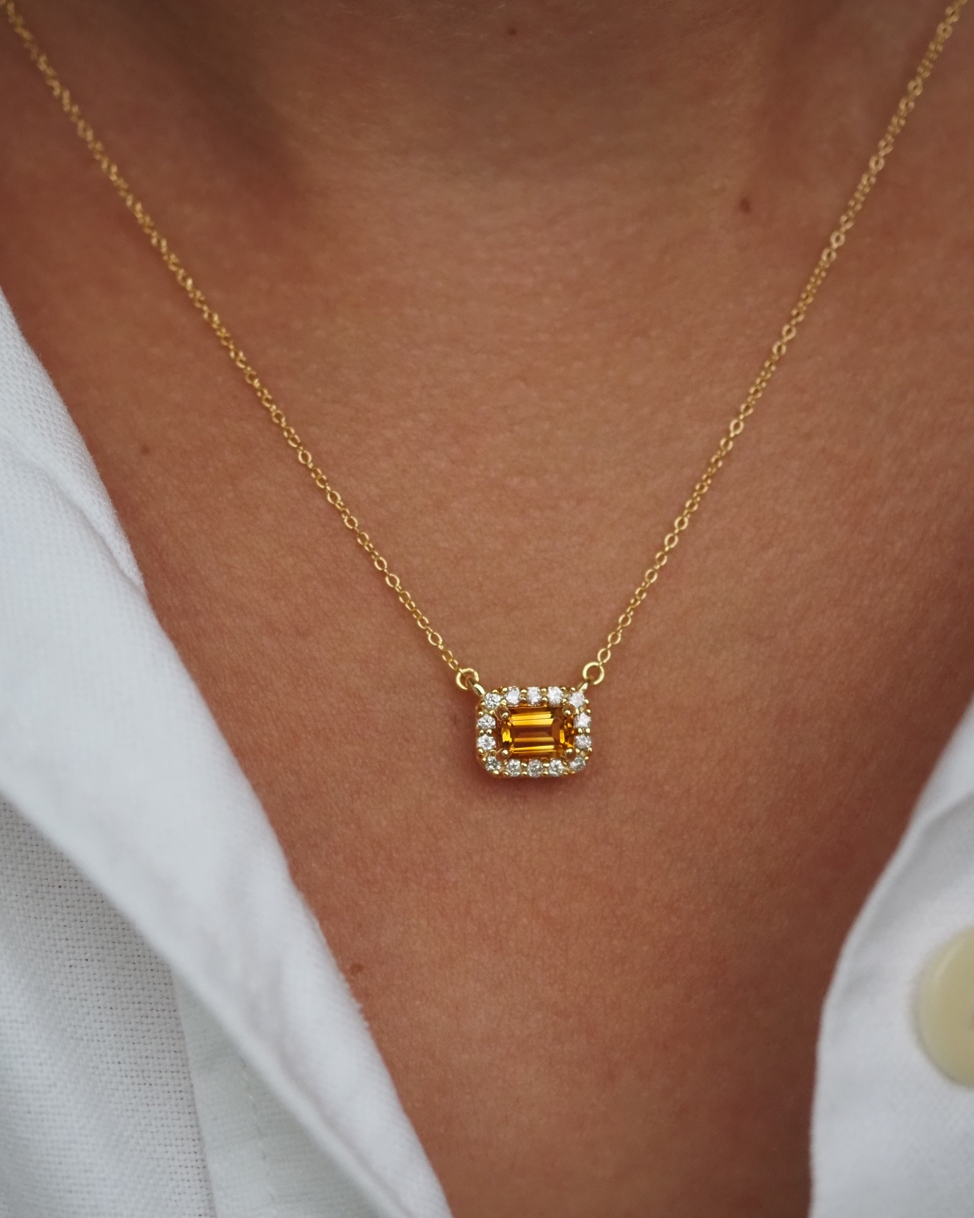 NAYA NECKLACE - CITRINE AND DIAMONDS
