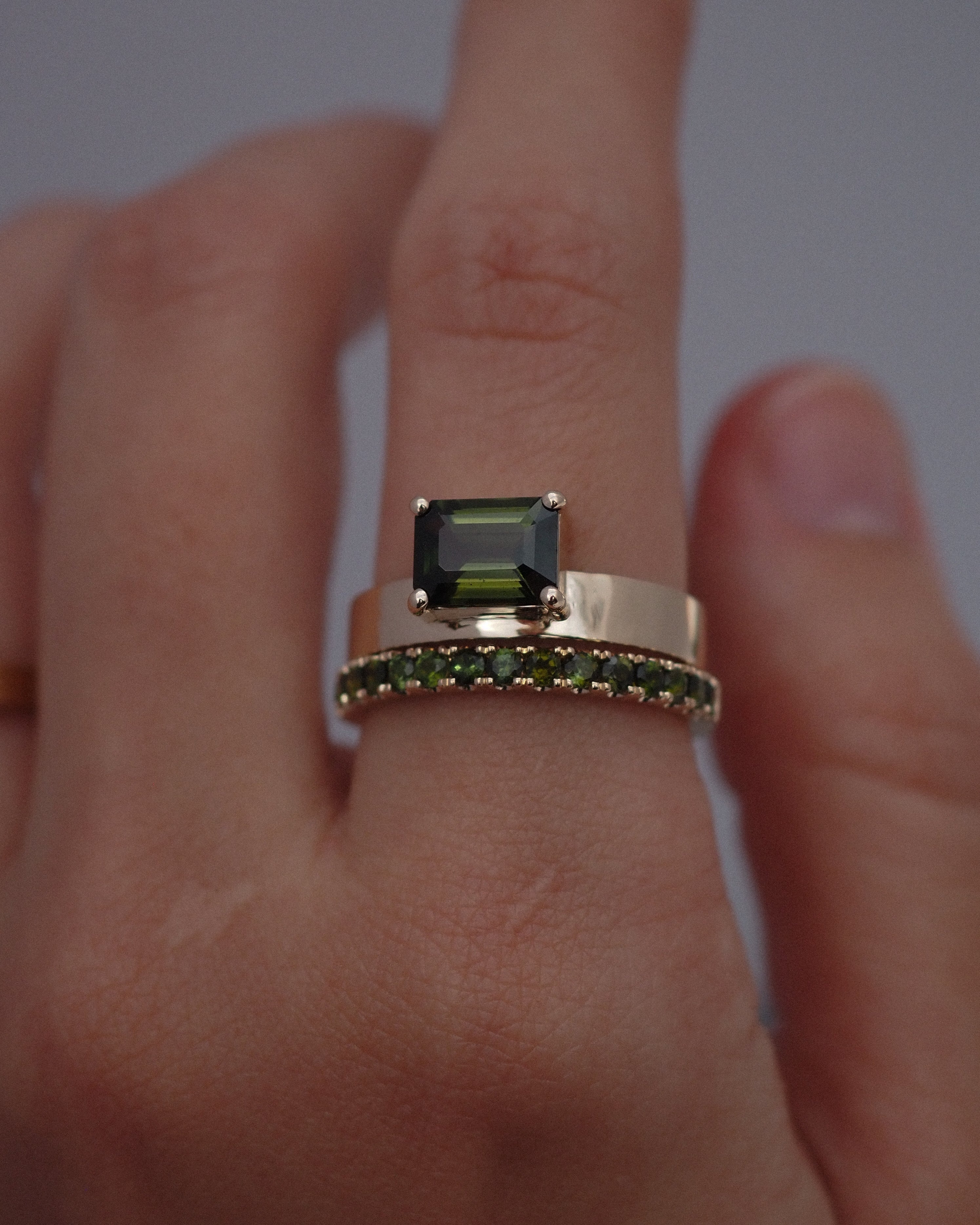 GREEN TOURMALINES RING