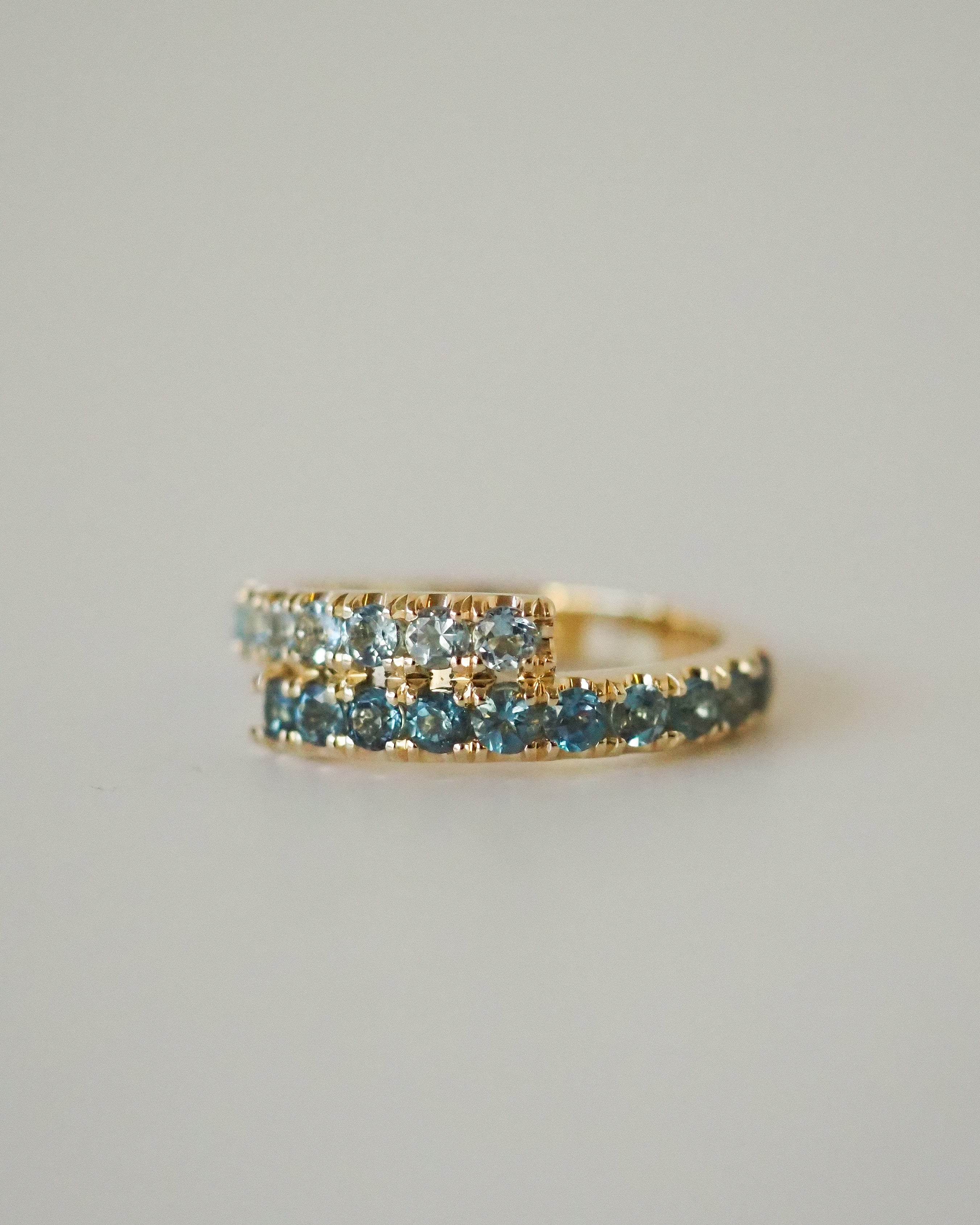 ZAIDA PINKY RING - AQUAMARINES AND BLUE TOPAZ