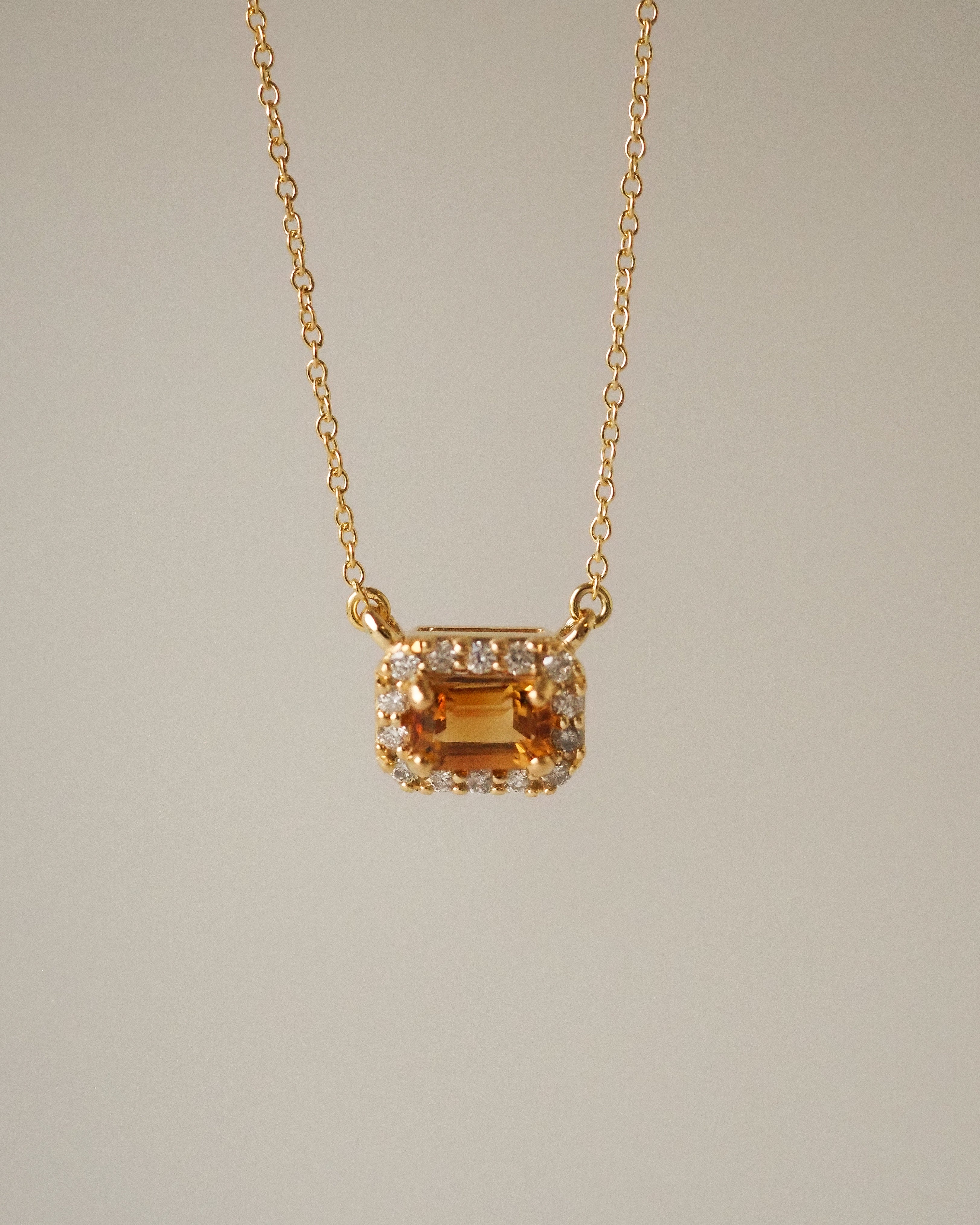 NAYA NECKLACE - CITRINE AND DIAMONDS