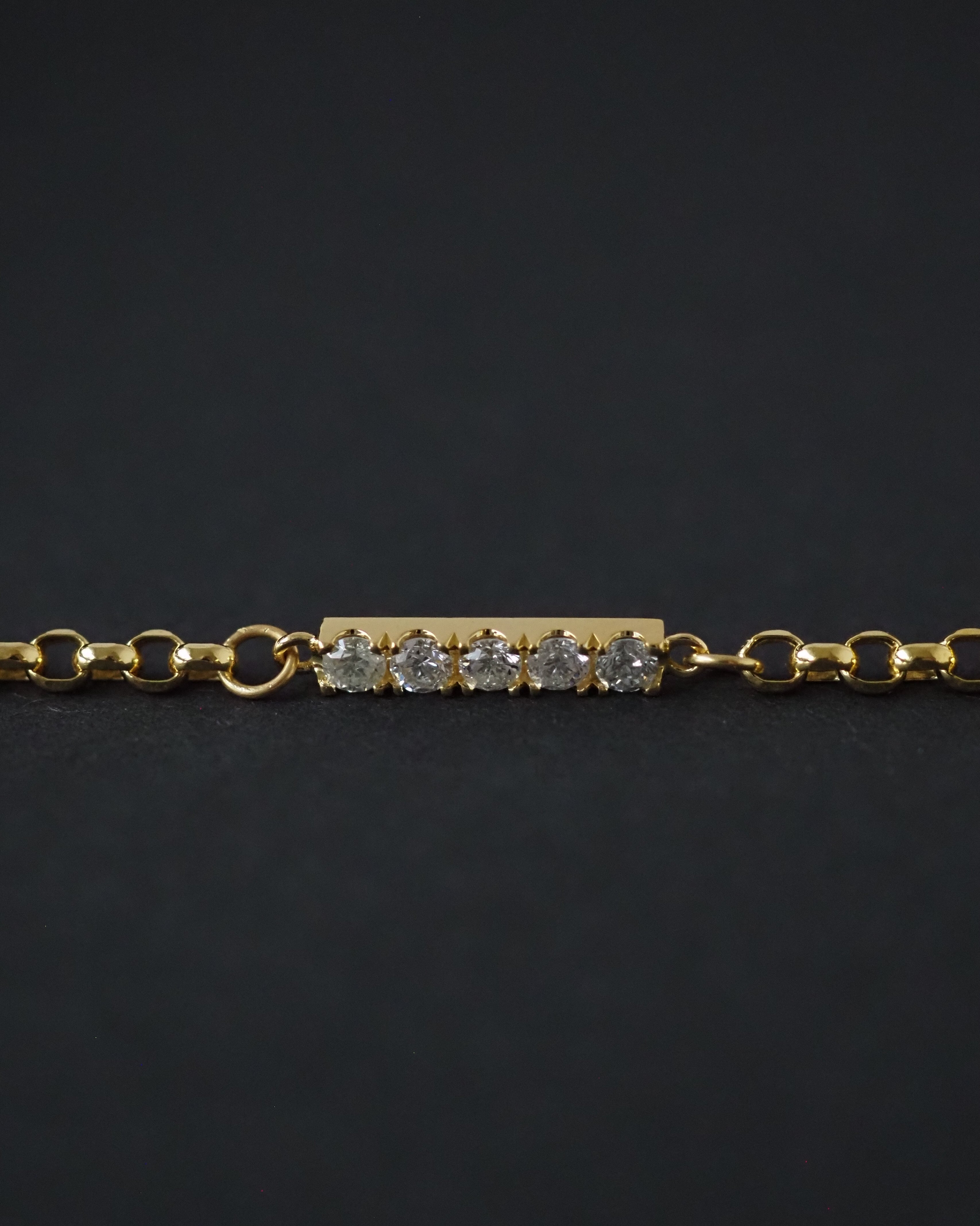 FRENCH BAR BRACELET - 5 DIAMONDS