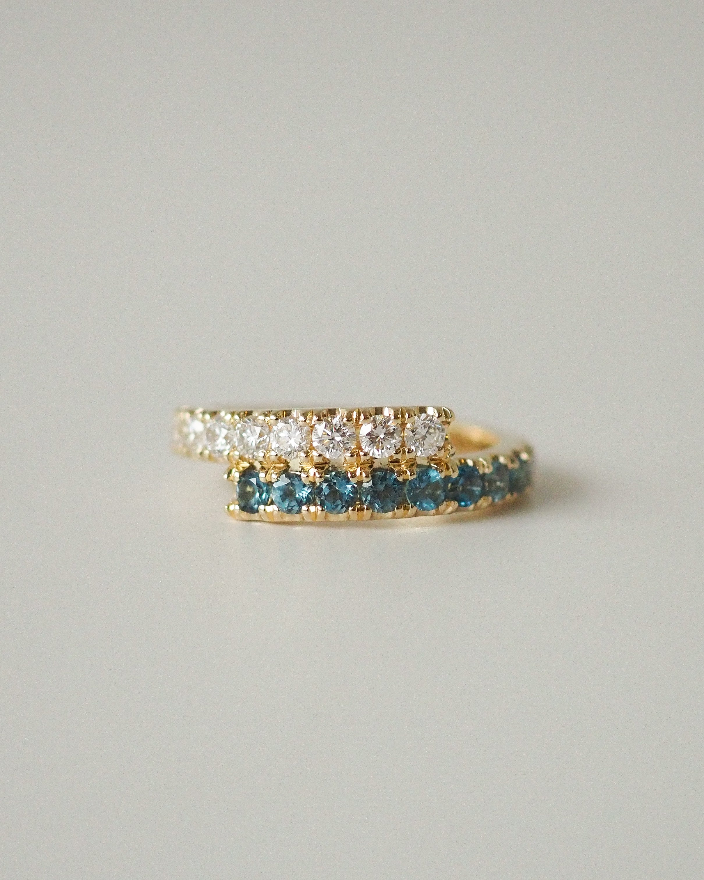 ZAIDA PINKY RING - DIAMONDS AND BLUE TOPAZ