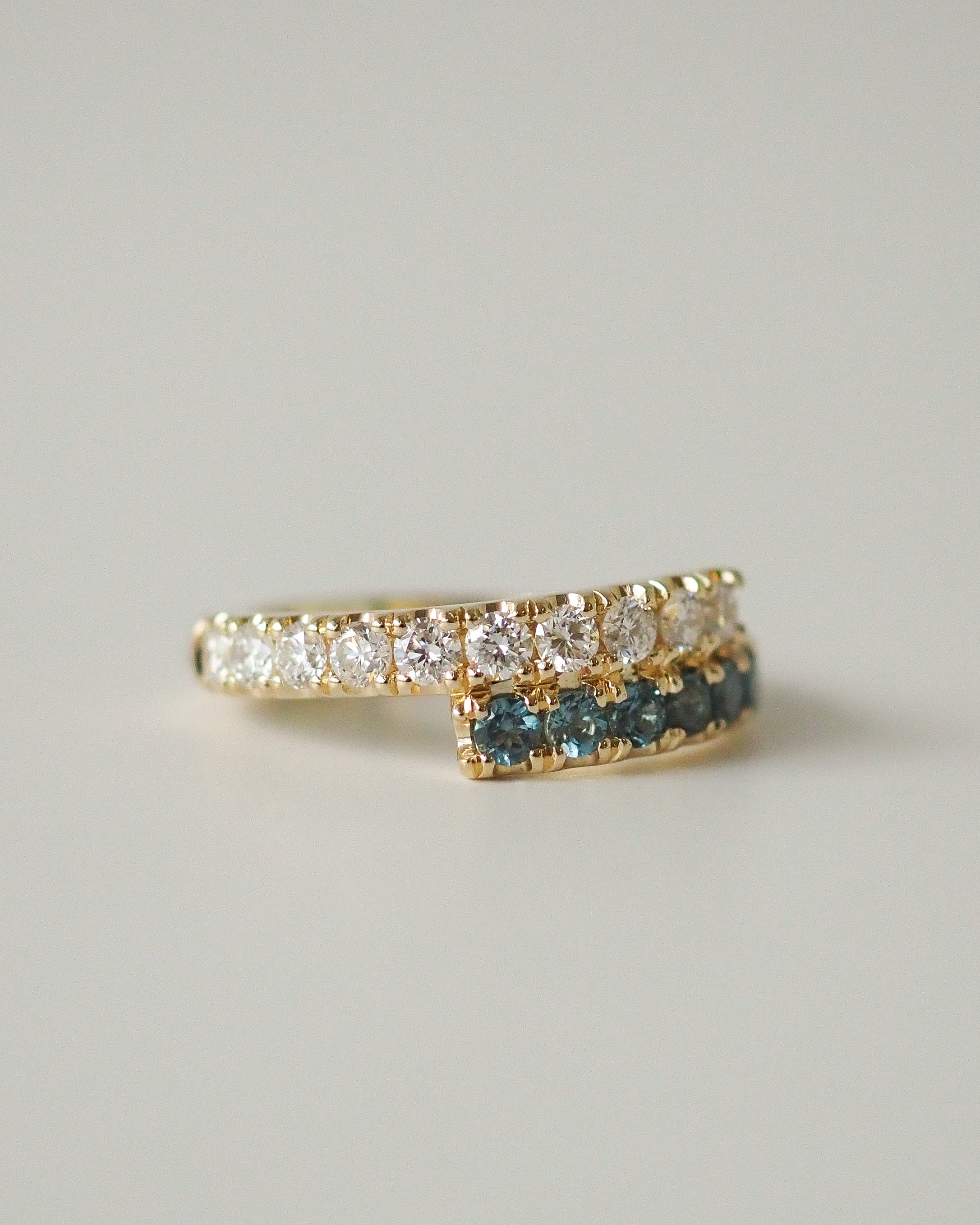 ZAIDA PINKY RING - DIAMONDS AND BLUE TOPAZ