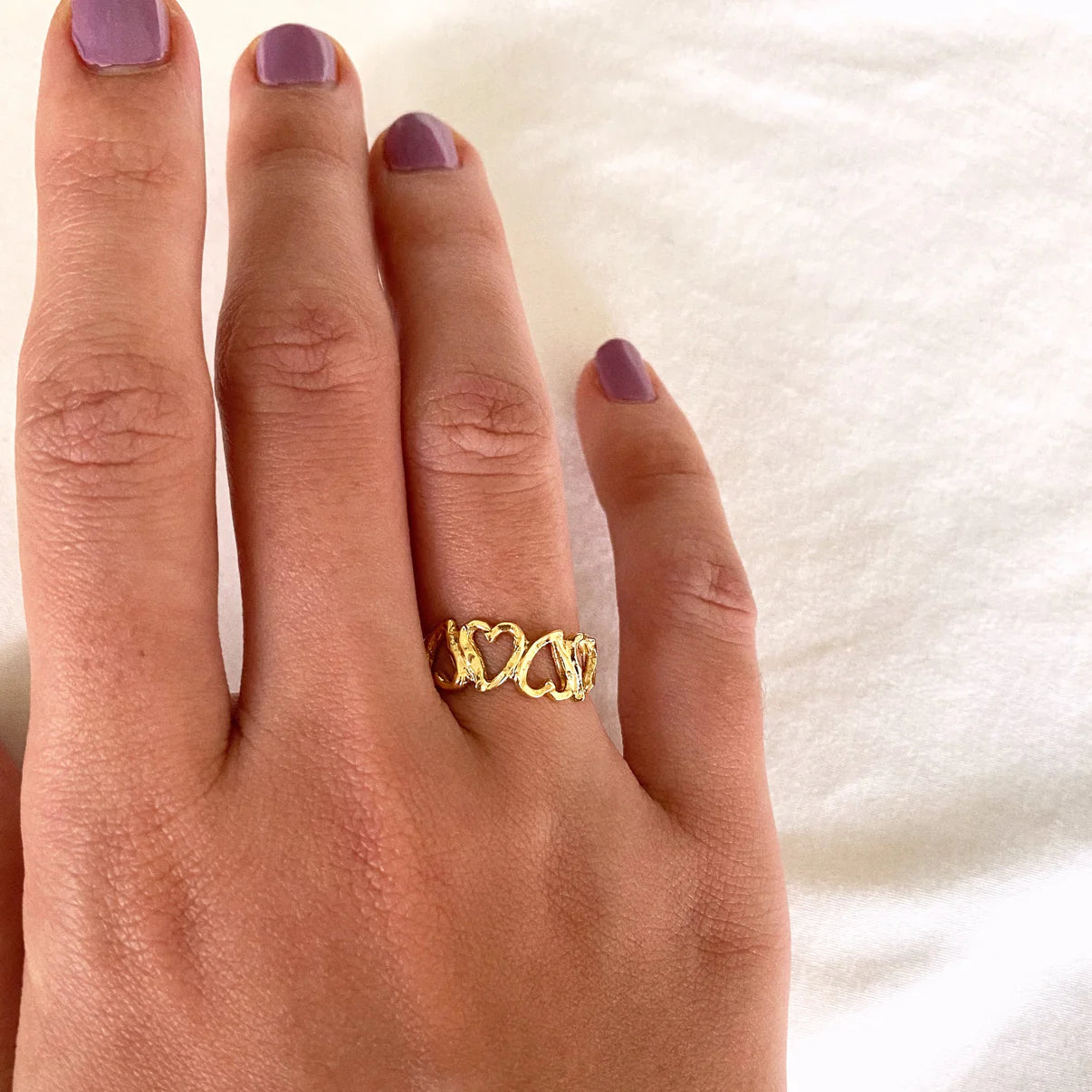 ANE HALF ETERNITY RING - 10k SOLID GOLD - SIZE 6US