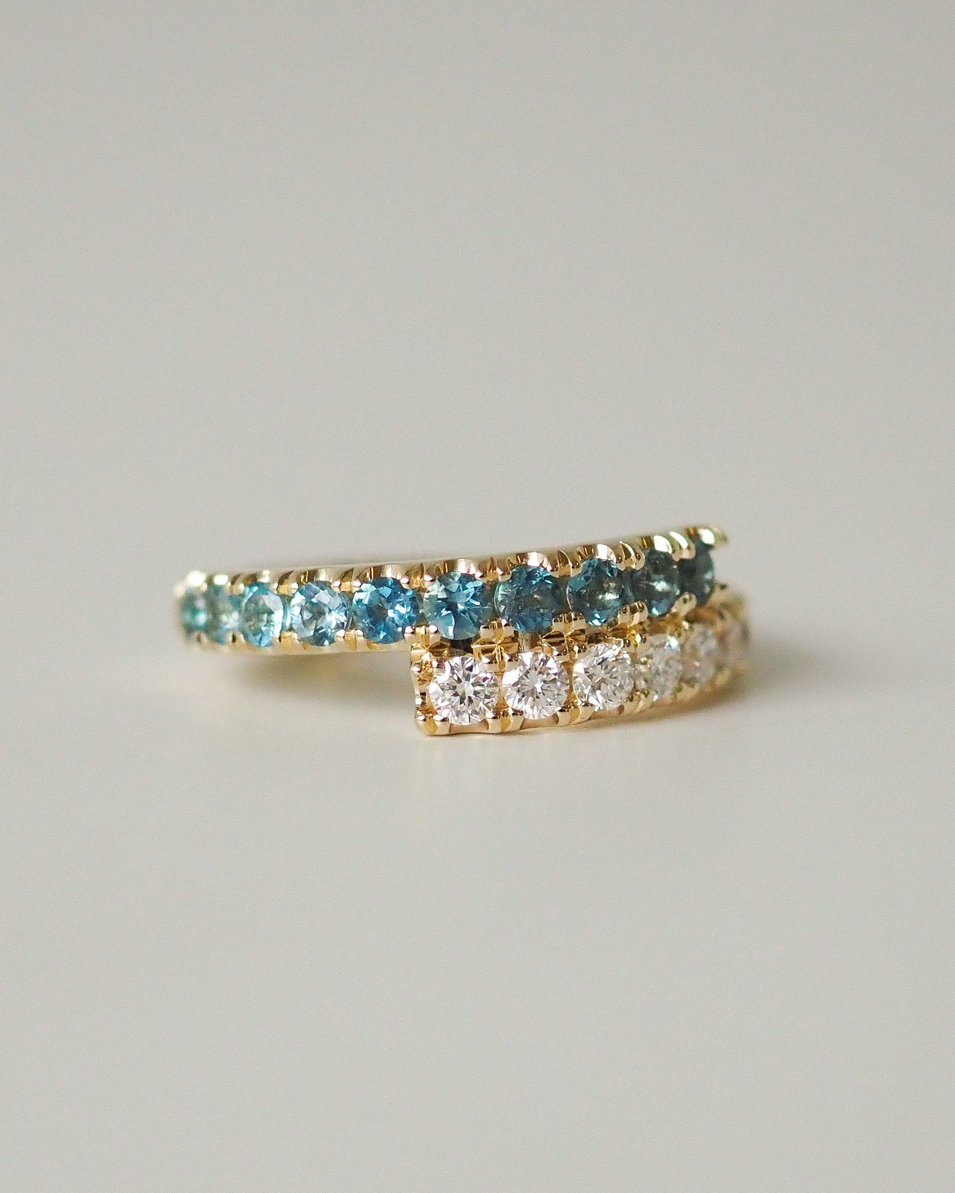 ZAIDA PINKY RING - DIAMONDS AND BLUE TOPAZ