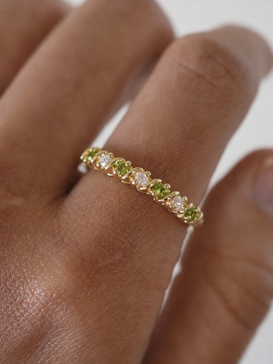 CARMEN RING - DIAMONDS AND PERIDOTS
