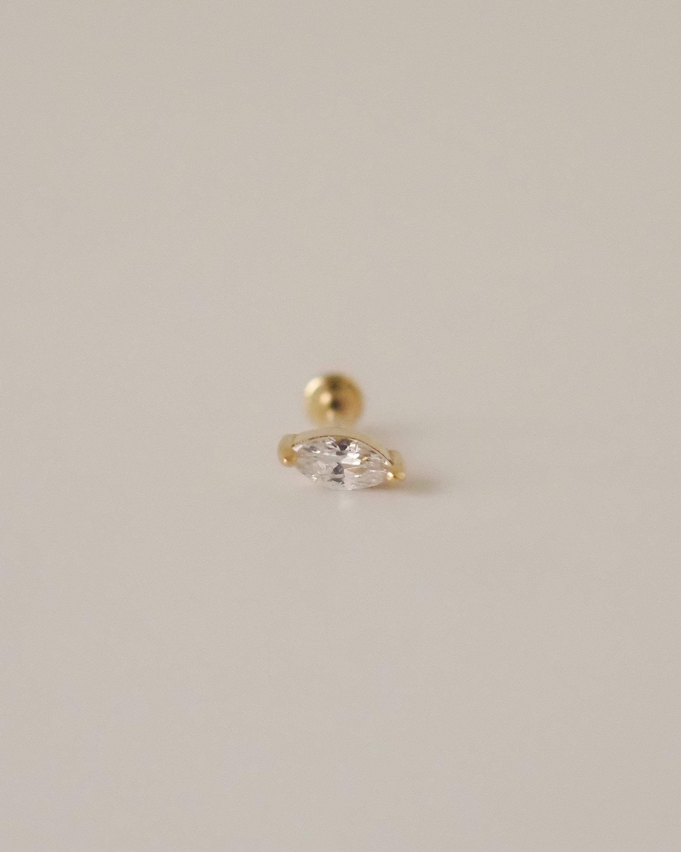 14k MARQUISE PIERCING STUD
