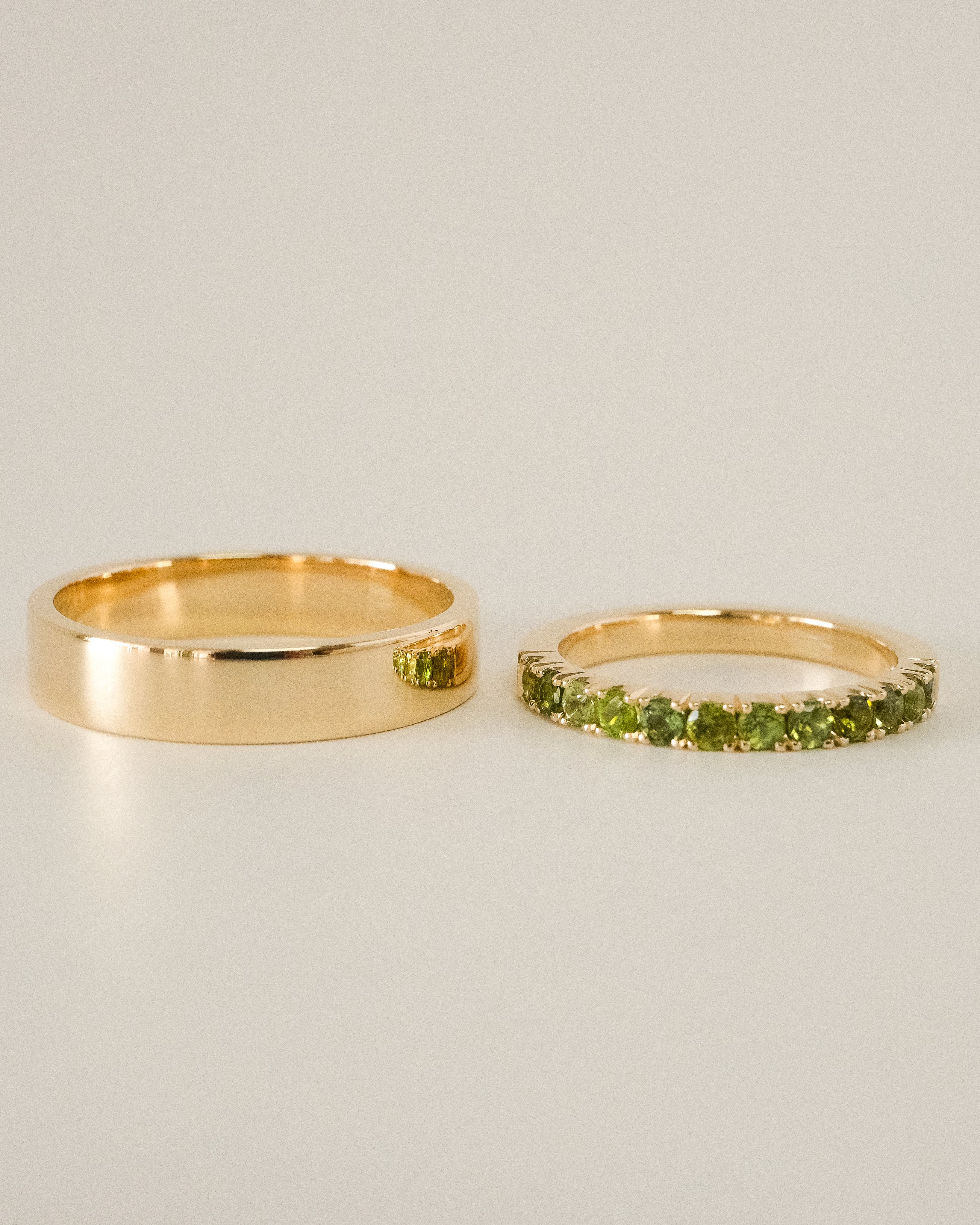 GREEN TOURMALINES RING - LIGHT GREEN