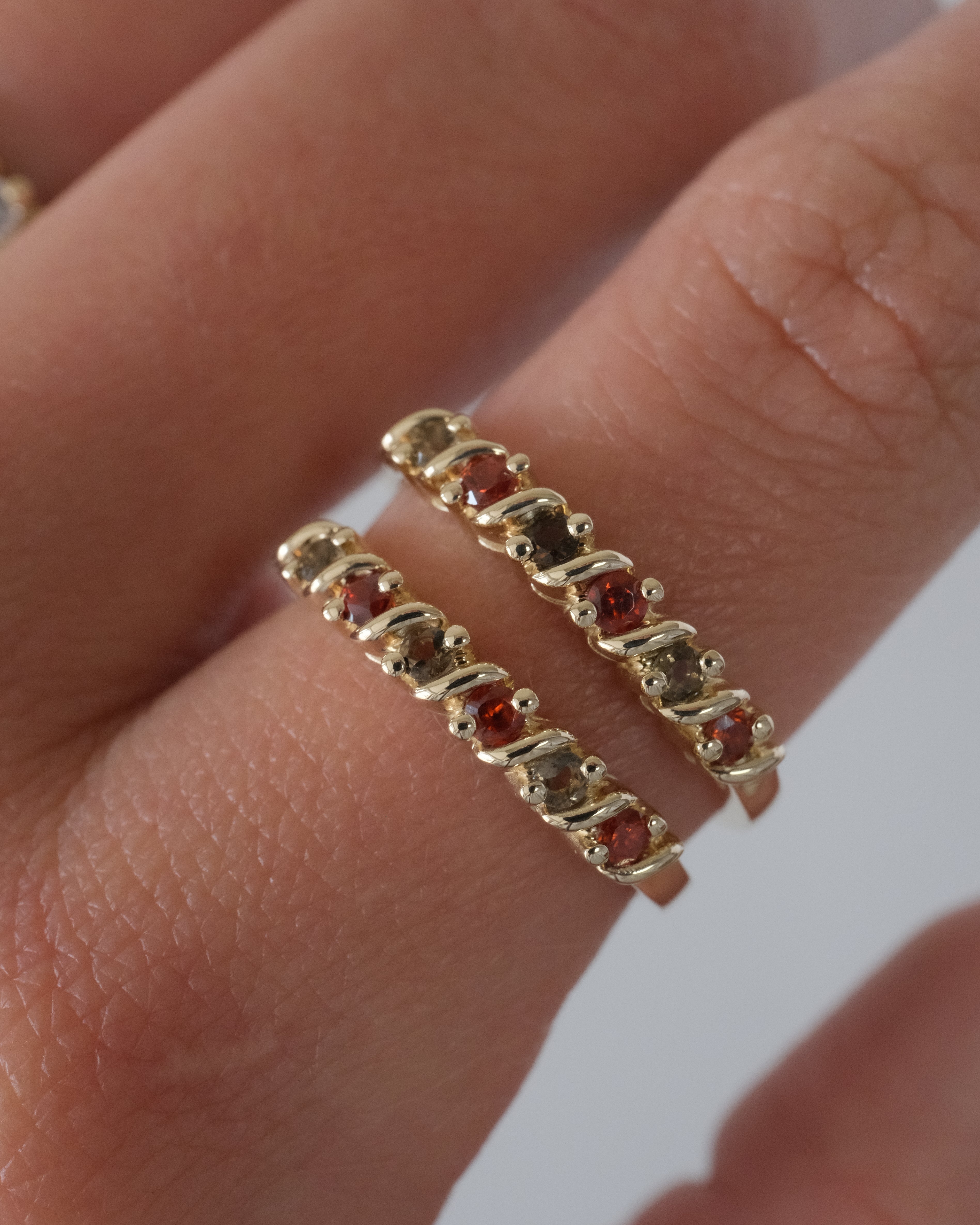 CARMEN RING GARNETS AND SMOKY QUARTZ