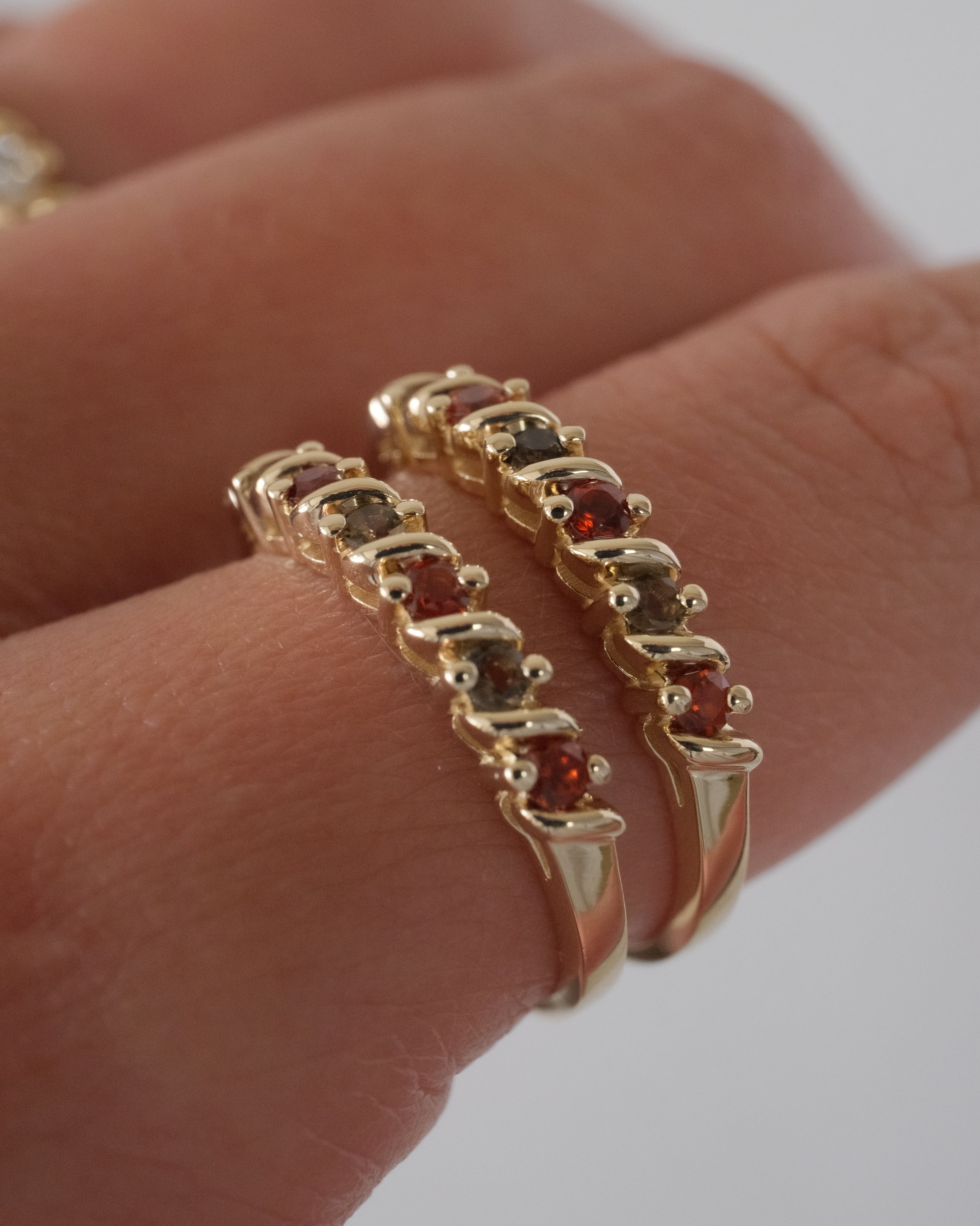 CARMEN RING GARNETS AND SMOKY QUARTZ