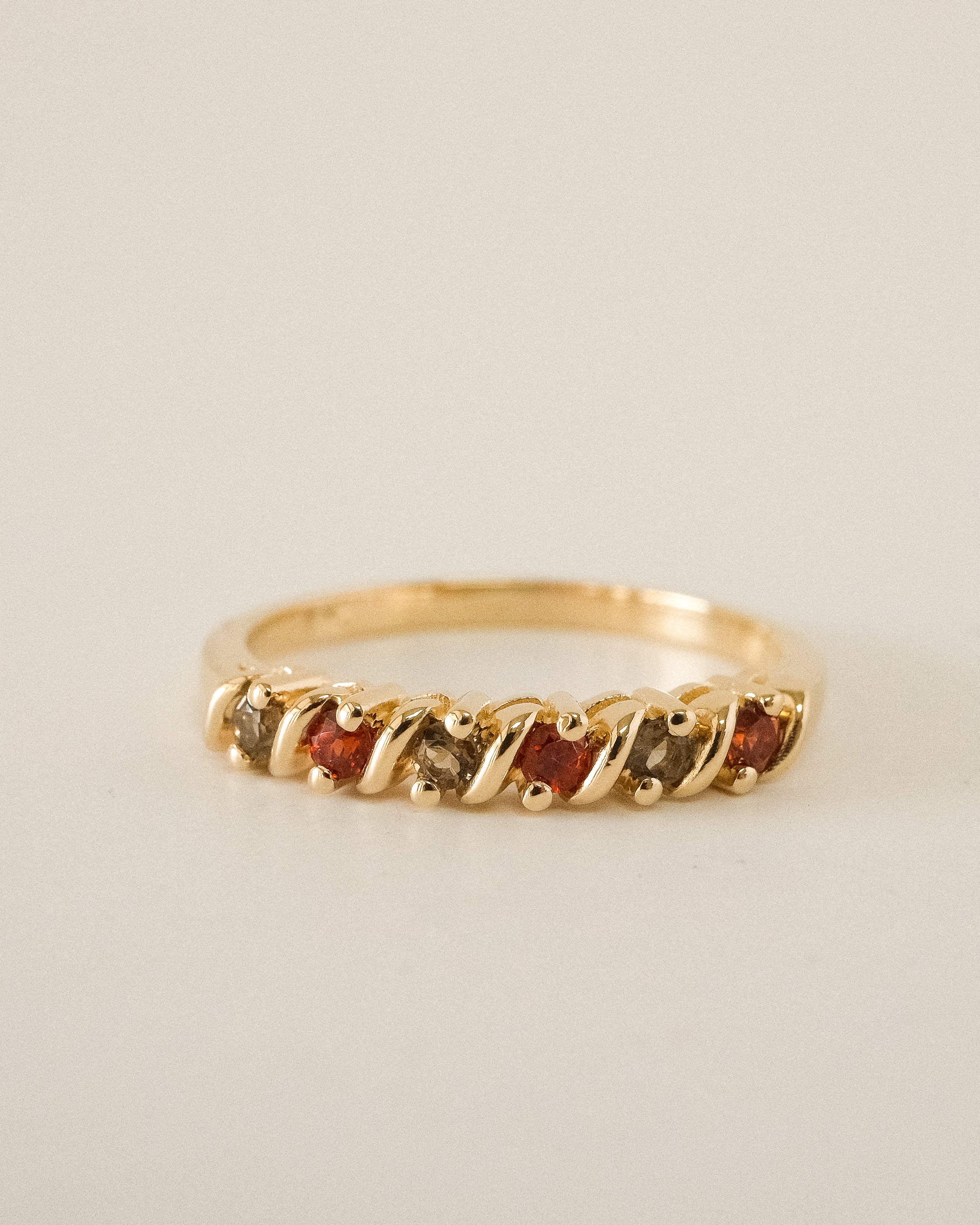 CARMEN RING GARNETS AND SMOKY QUARTZ