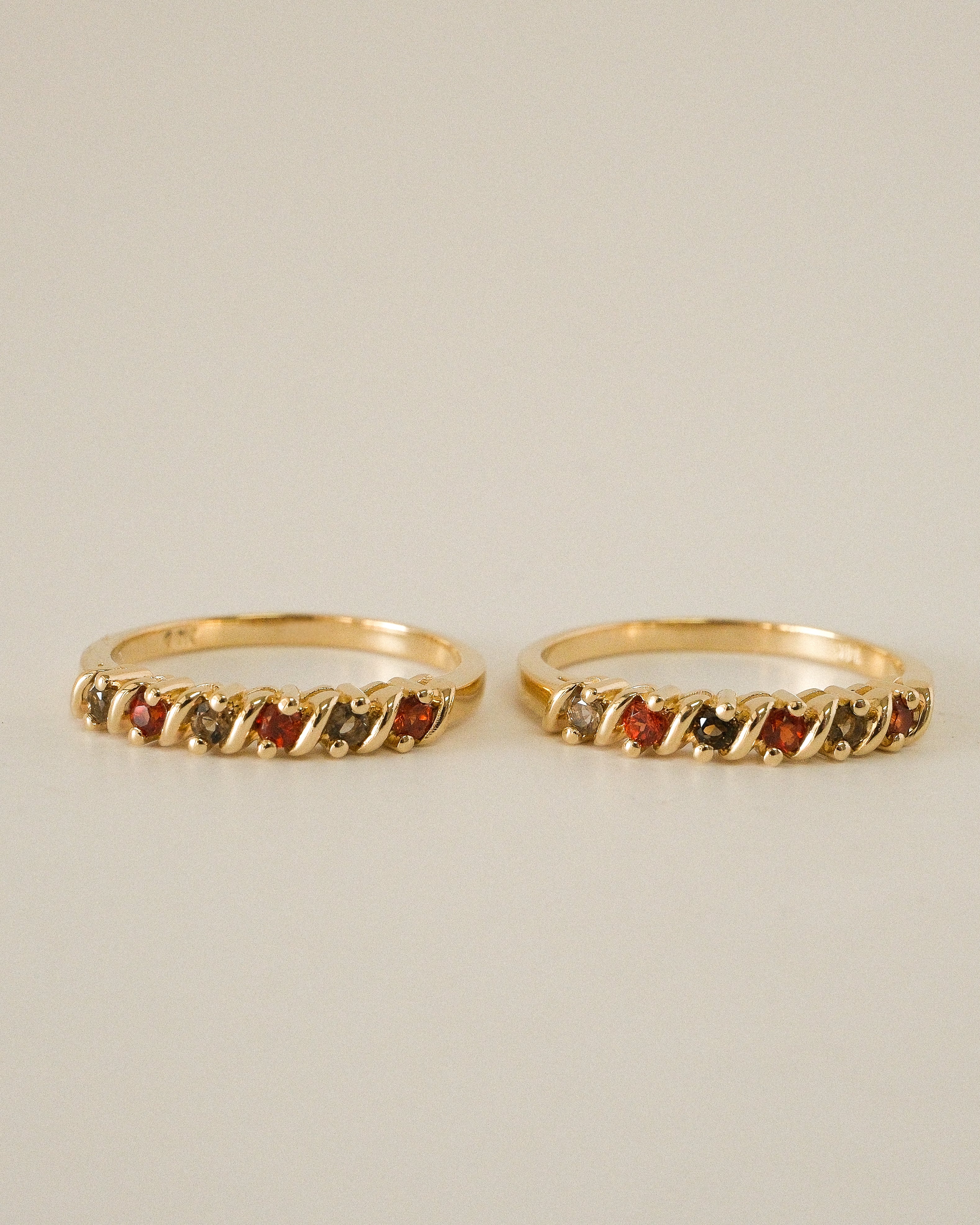 CARMEN RING GARNETS AND SMOKY QUARTZ