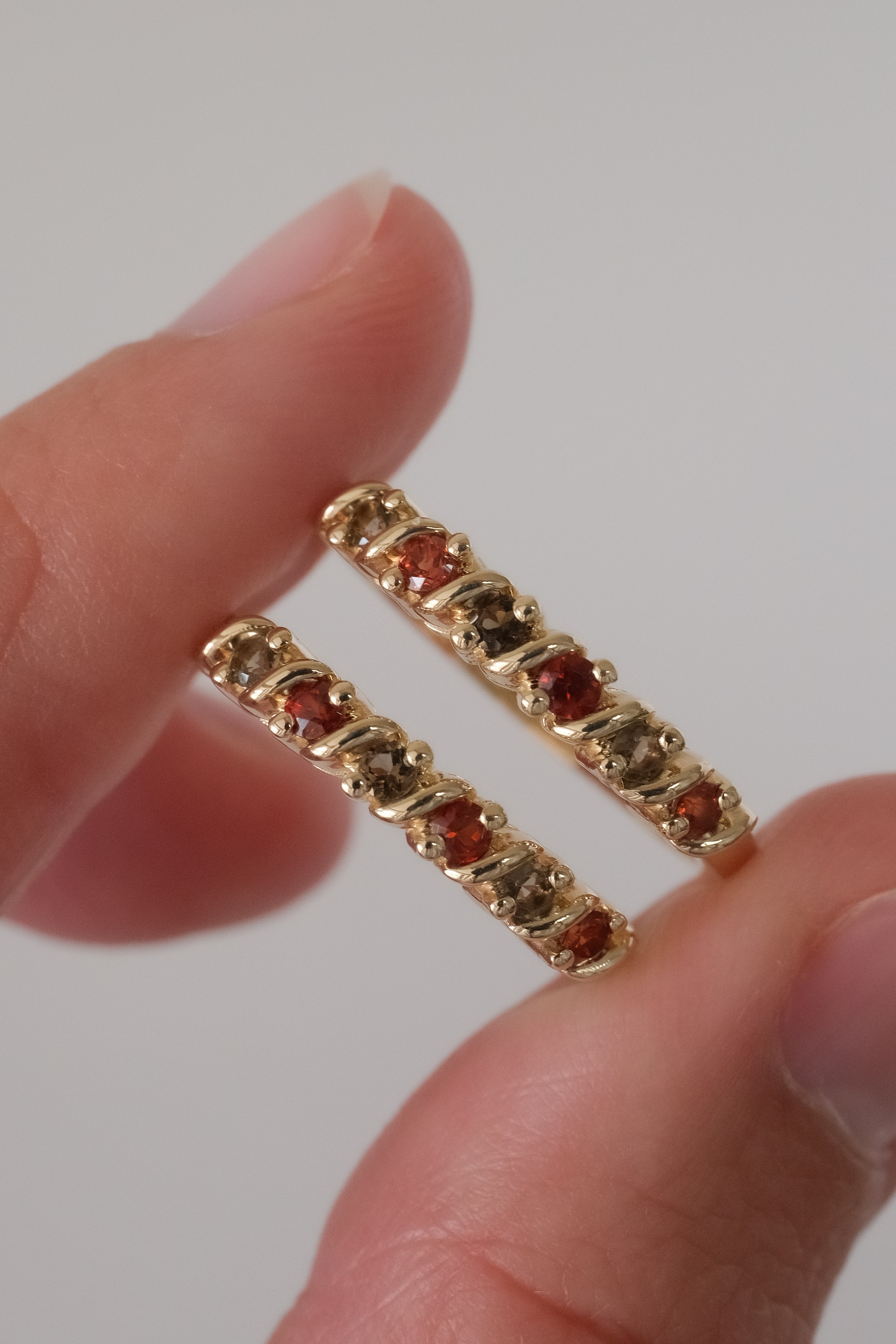 CARMEN RING GARNETS AND SMOKY QUARTZ