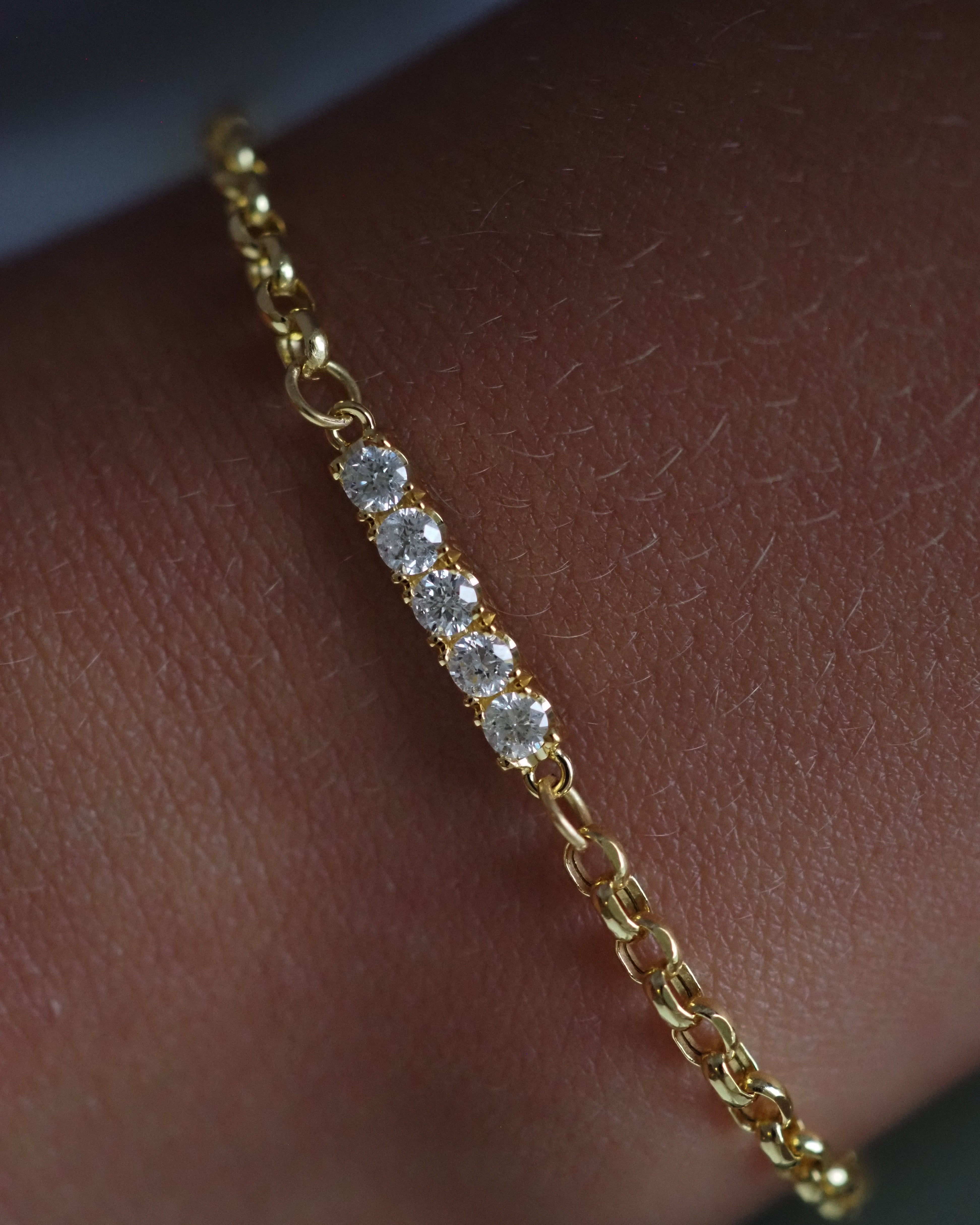 FRENCH BAR BRACELET - 5 DIAMONDS