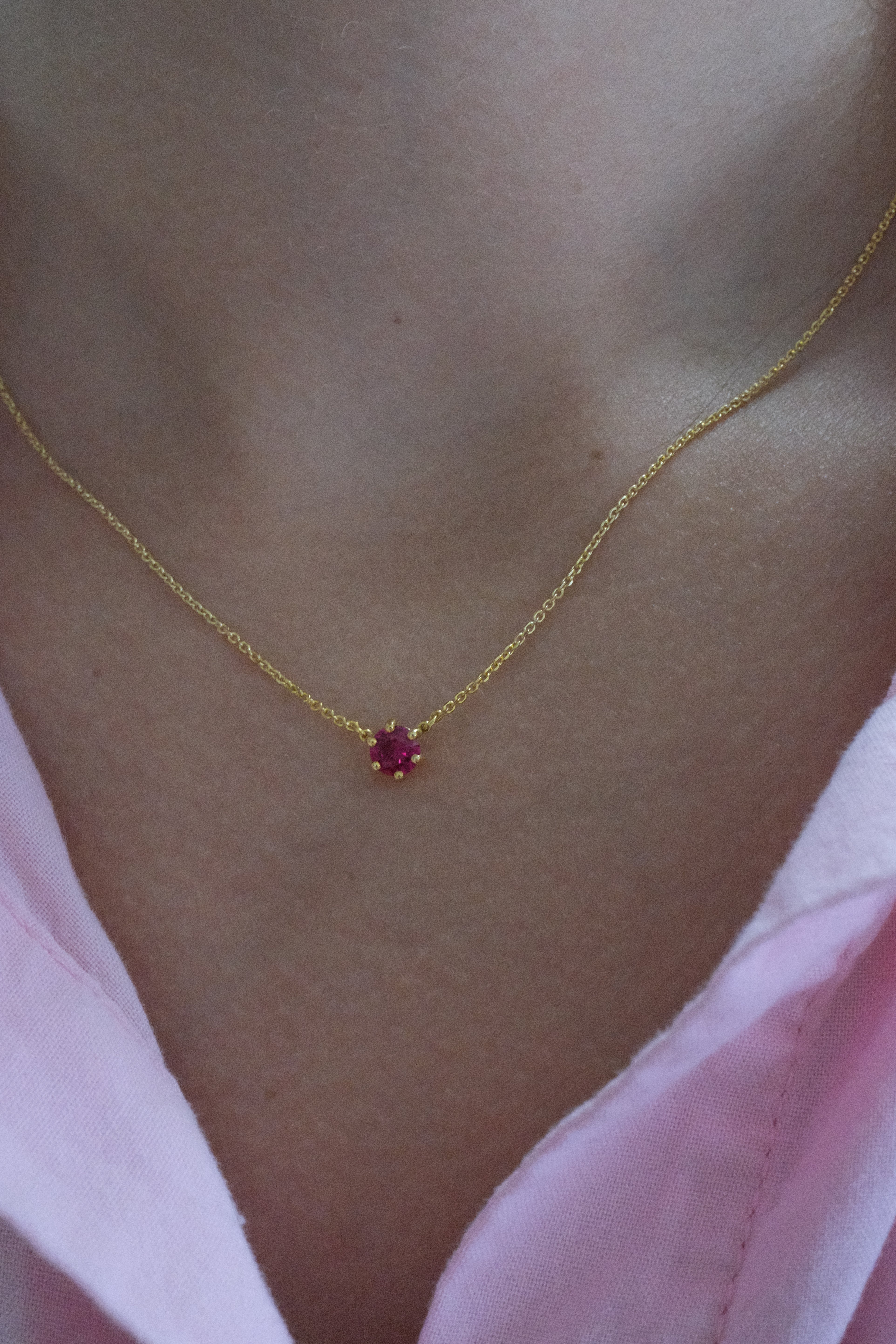 RUBY SOLITAIRE NECKLACE