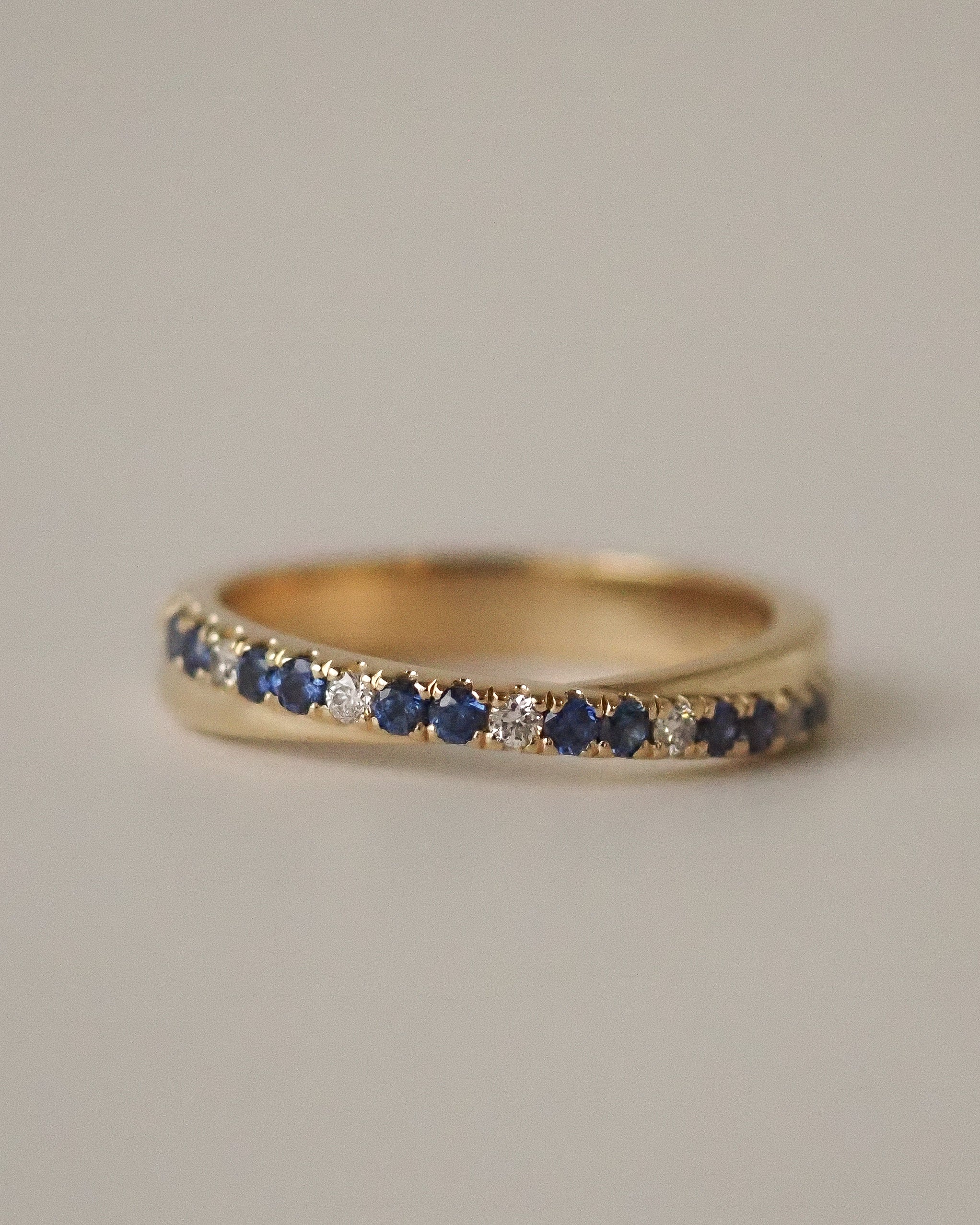 CRISS CROSS RING - DIAMONDS AND SAPPHIRES