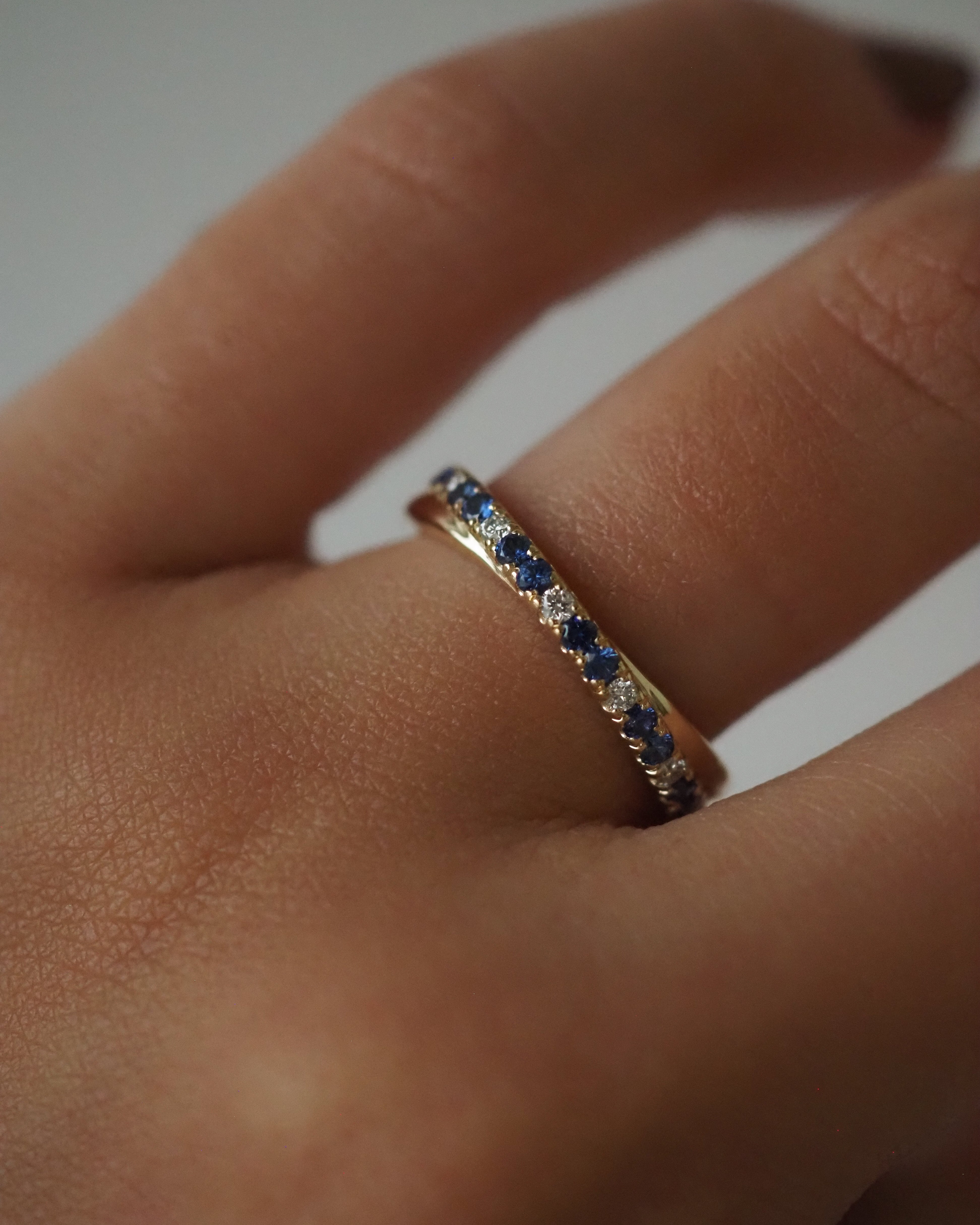 CRISS CROSS RING - DIAMONDS AND SAPPHIRES