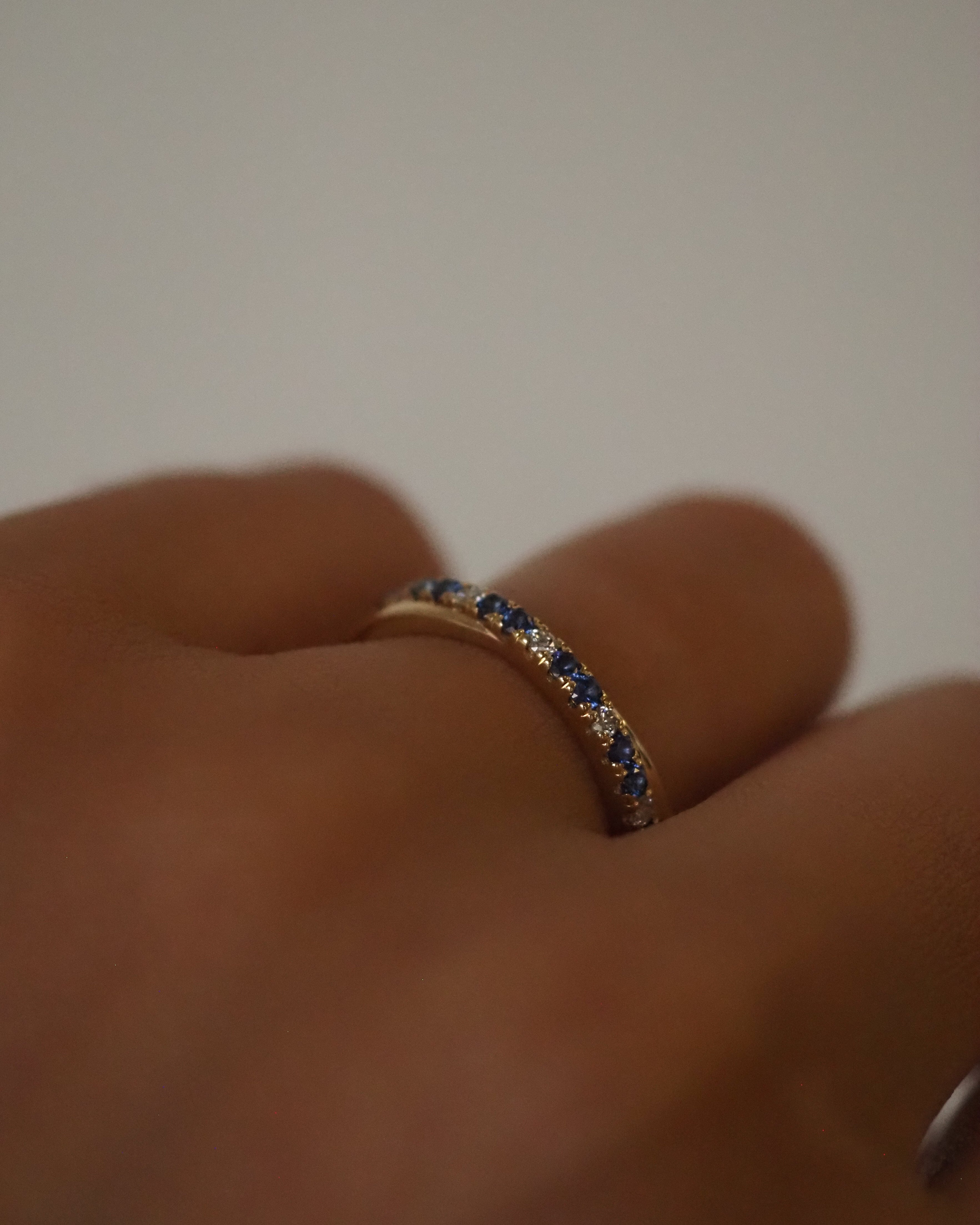 CRISS CROSS RING - DIAMONDS AND SAPPHIRES
