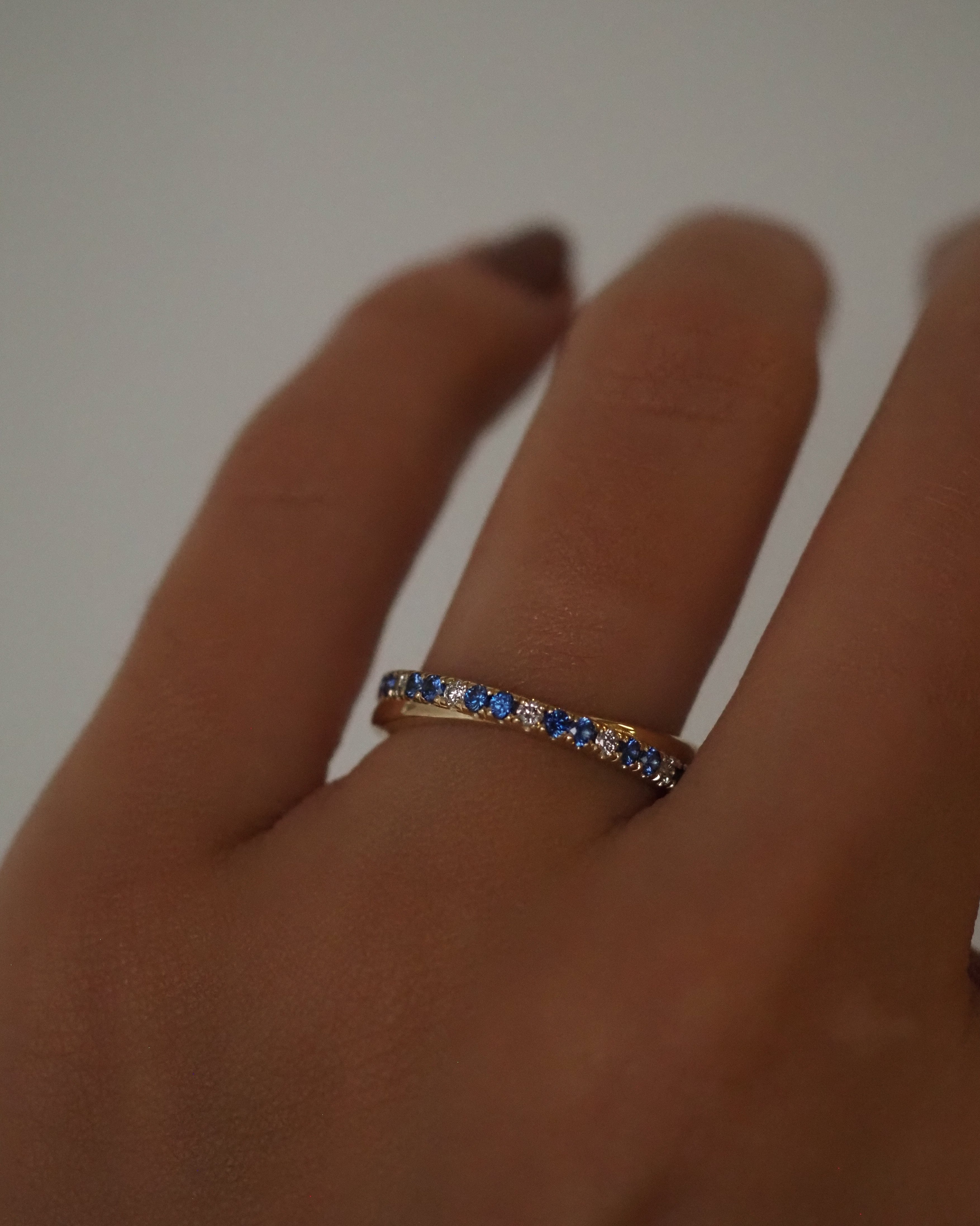CRISS CROSS RING - DIAMONDS AND SAPPHIRES