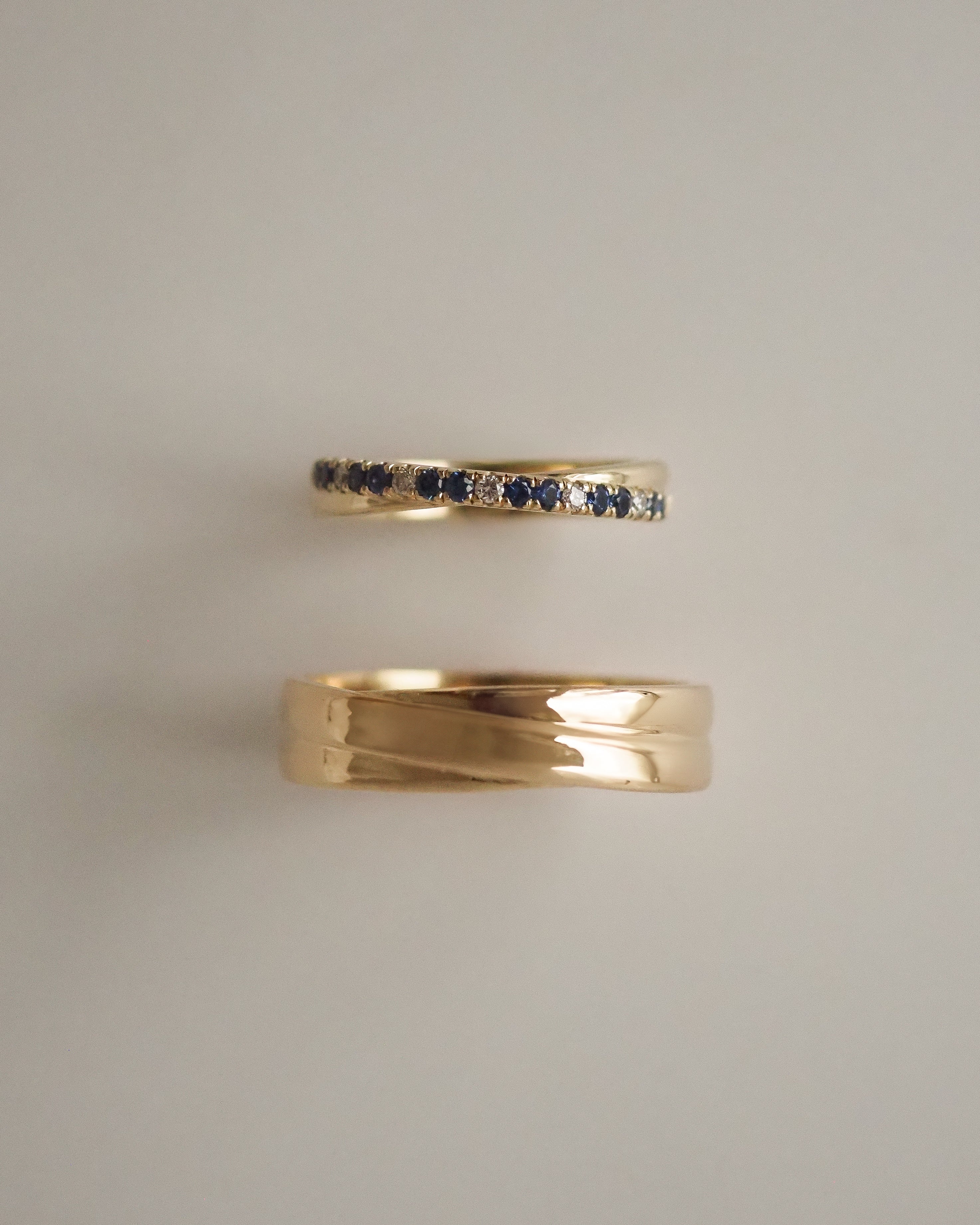 CRISS CROSS RING - DIAMONDS AND SAPPHIRES