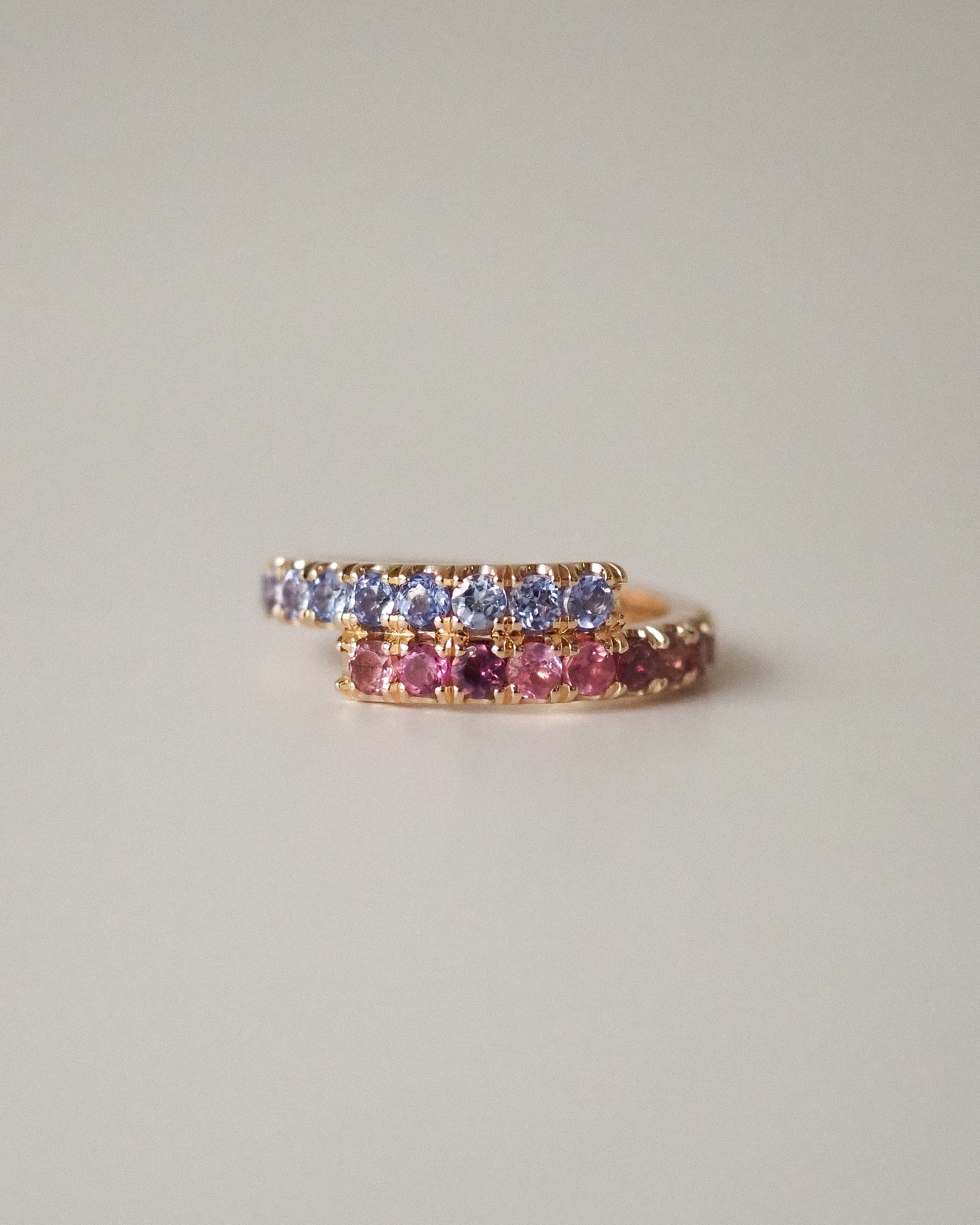 ZAIDA PINKY RING - TANZANITES AND PINK TOURMALINES