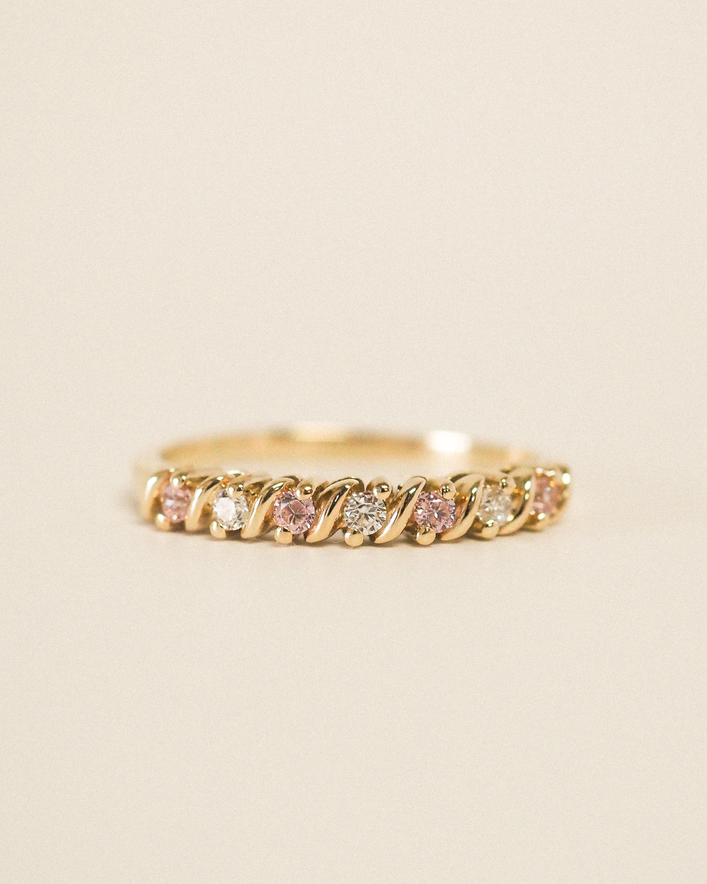 CARMEN RING - LIGHT PINK AND WHITE CZ