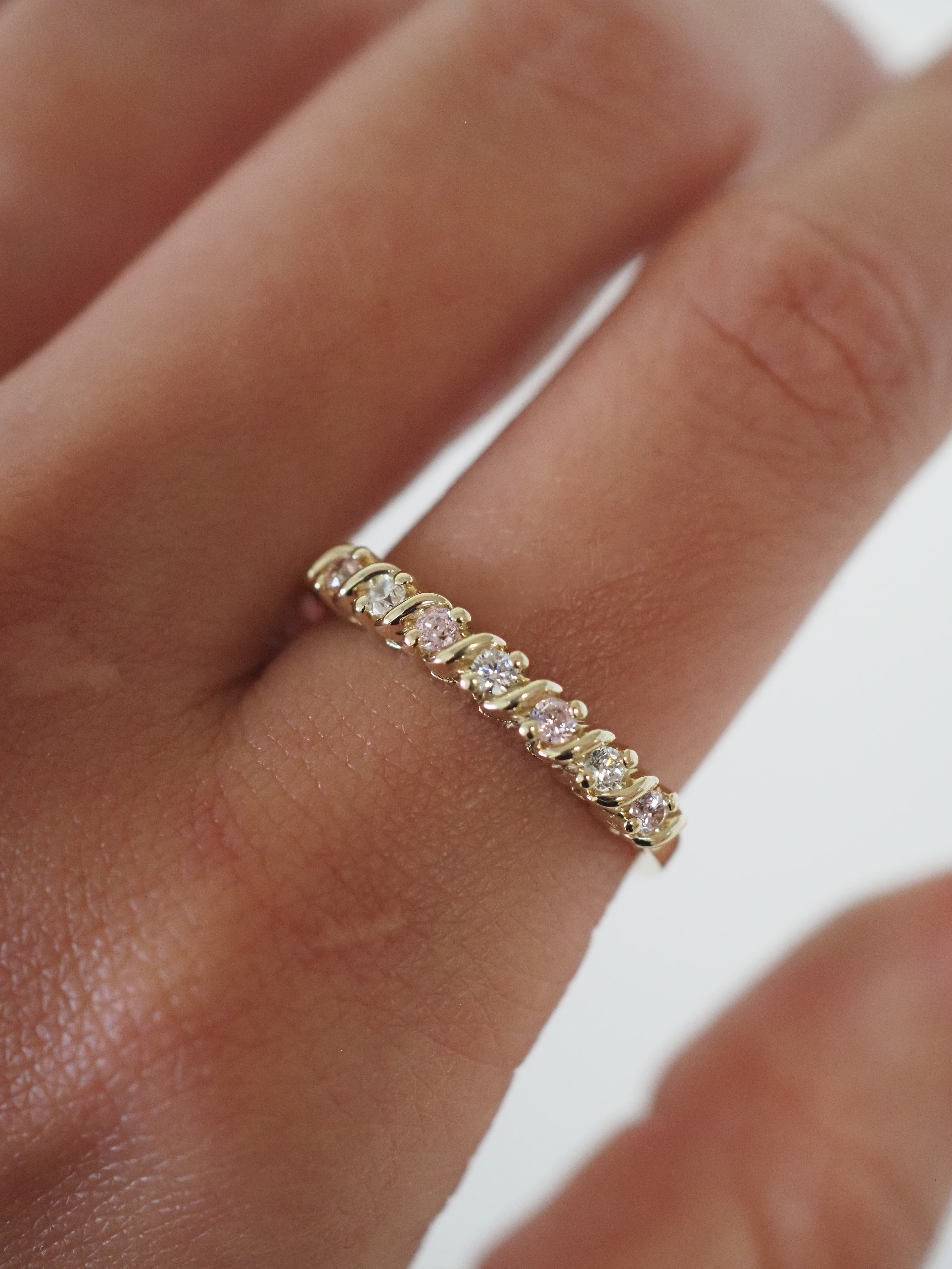 CARMEN RING - LIGHT PINK AND WHITE CZ