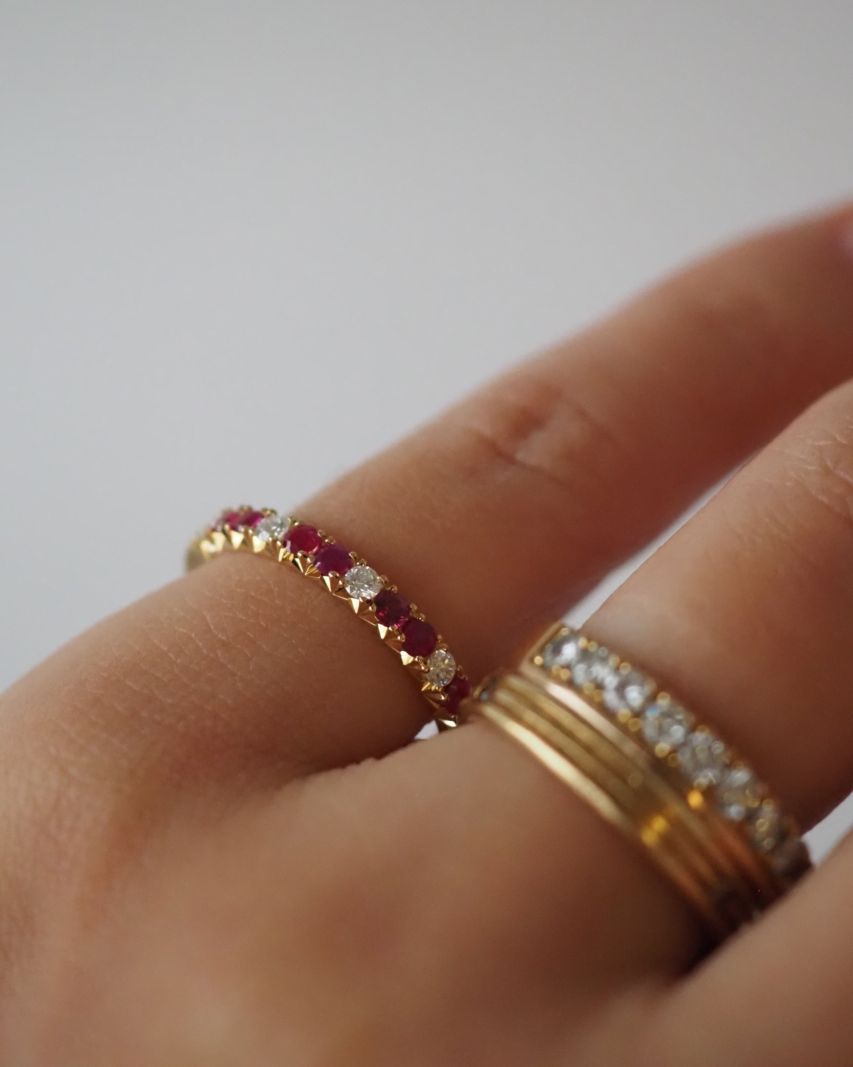 DIAMONDS AND RUBIES CASTLE RING