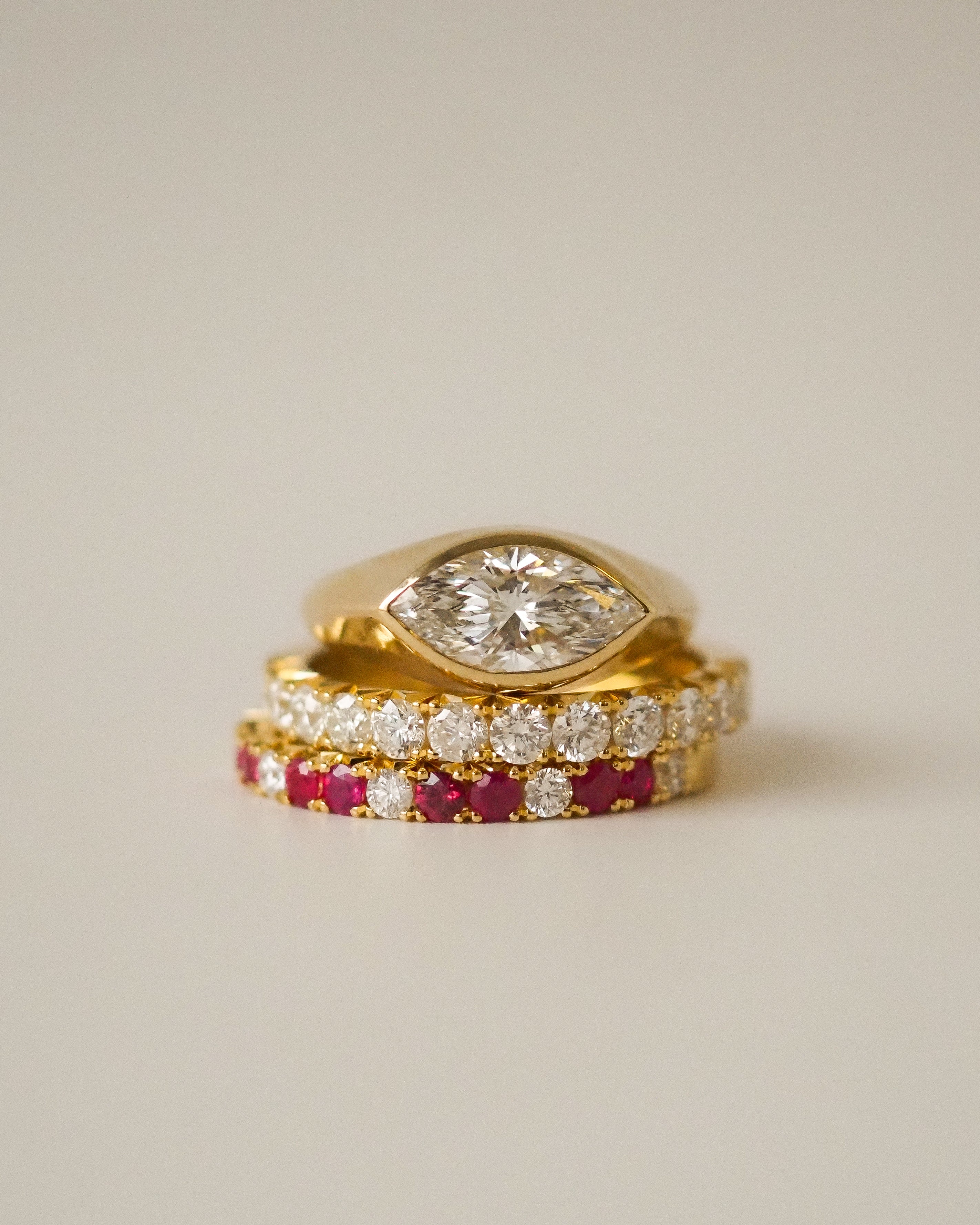 DIAMONDS AND RUBIES CASTLE RING