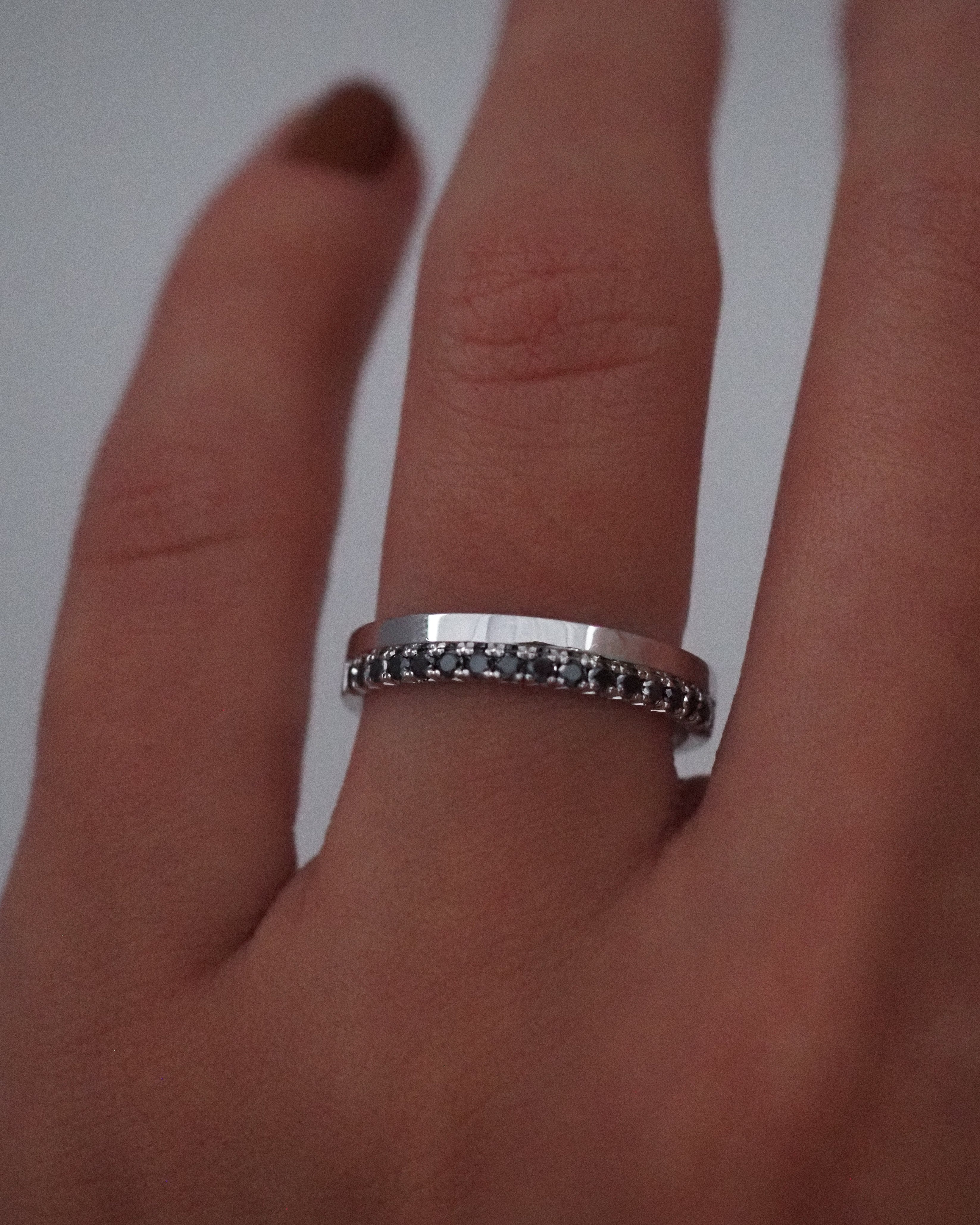 HALF AND HALF RING - BLACK DIAMONDS