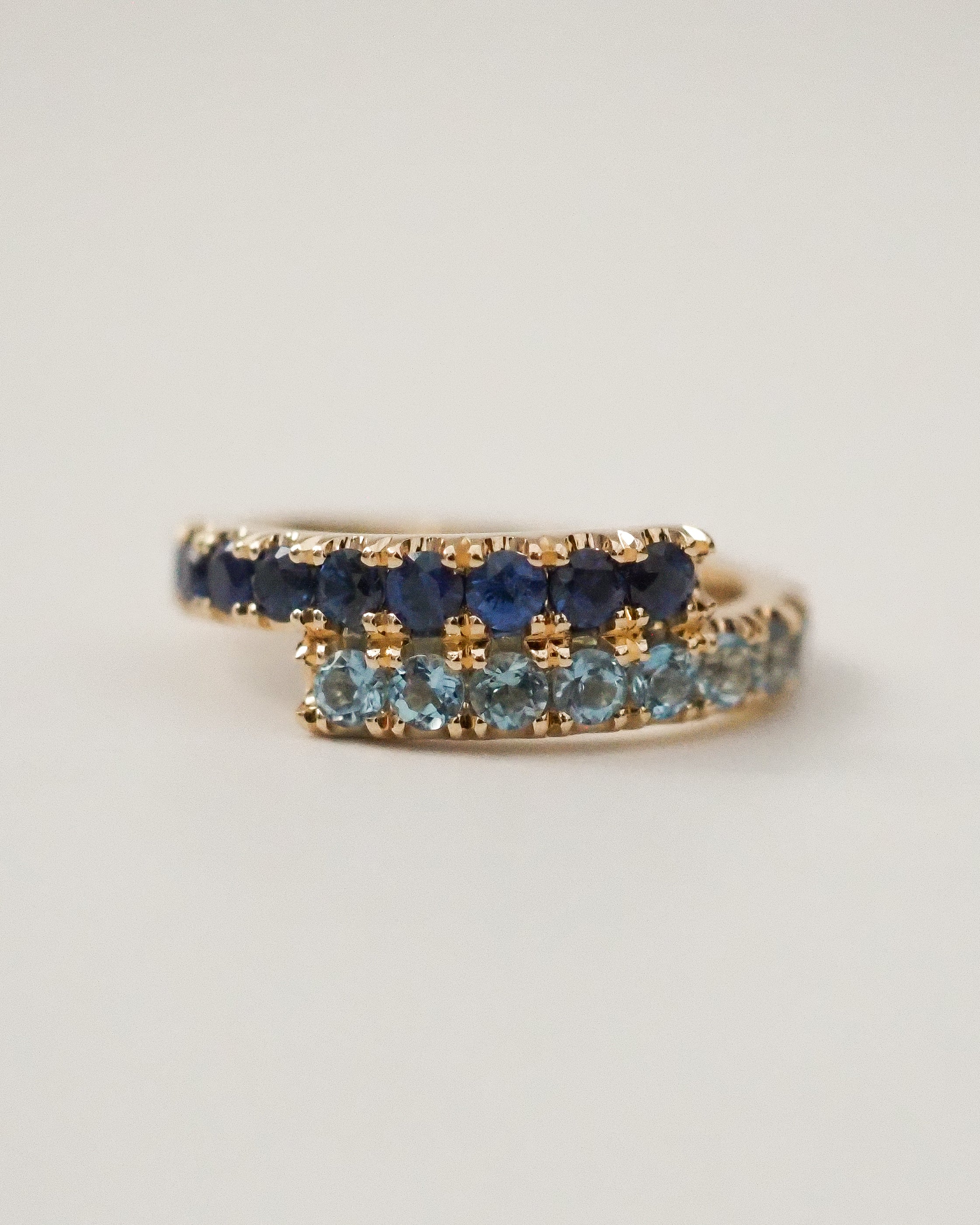 ZAIDA PINKY RING - AQUAMARINES AND SAPPHIRES