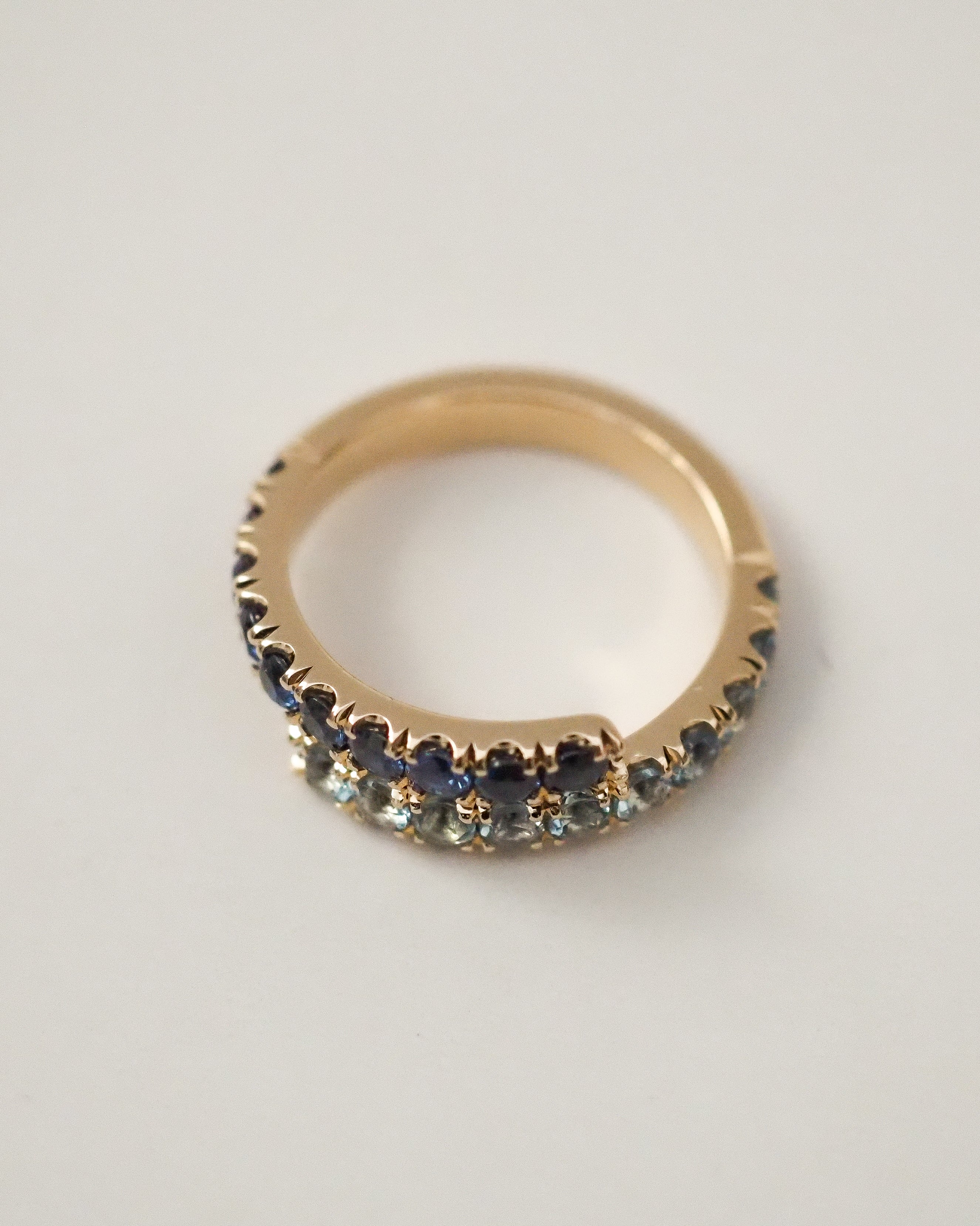 ZAIDA PINKY RING - AQUAMARINES AND SAPPHIRES