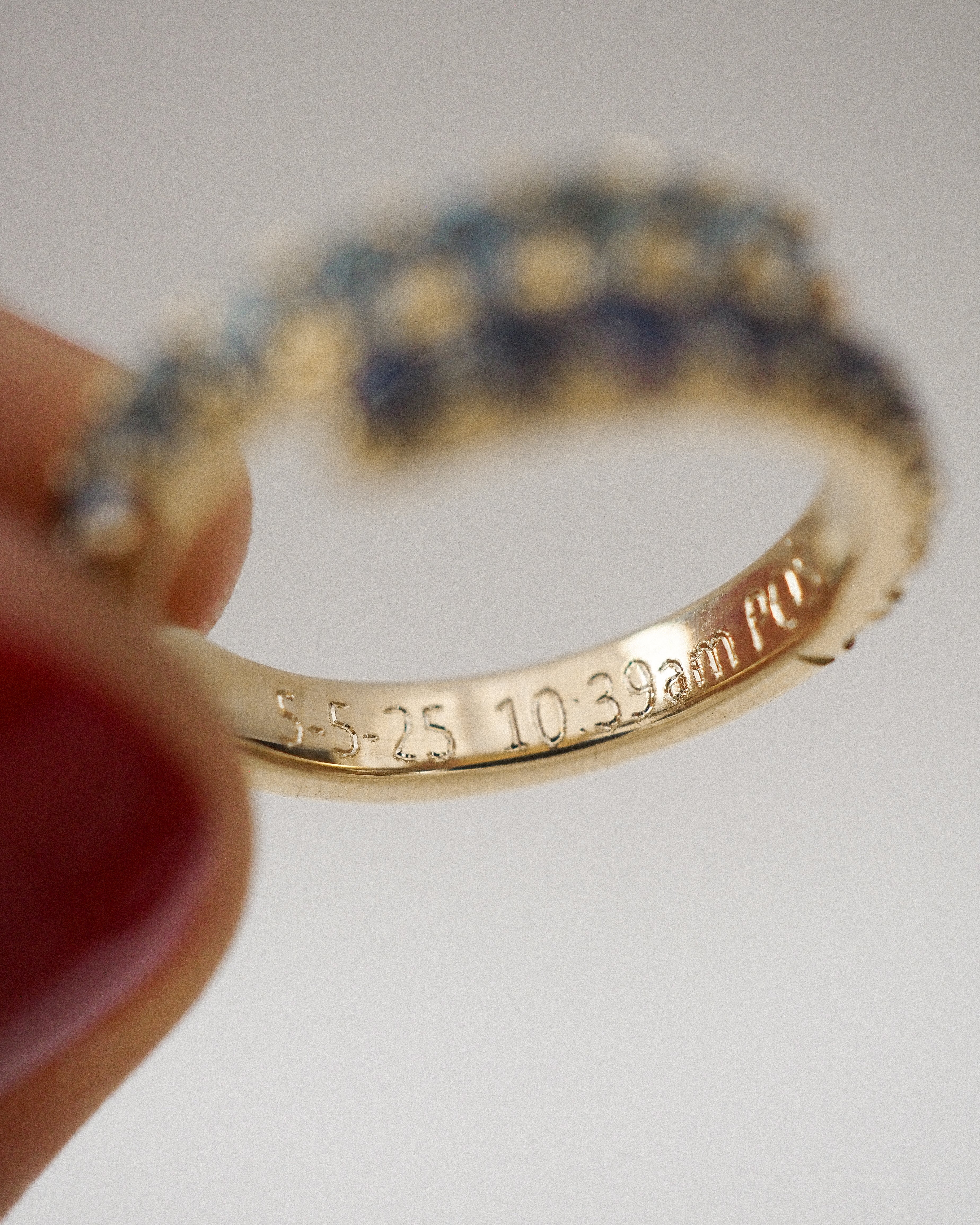 ZAIDA PINKY RING - AQUAMARINES AND SAPPHIRES