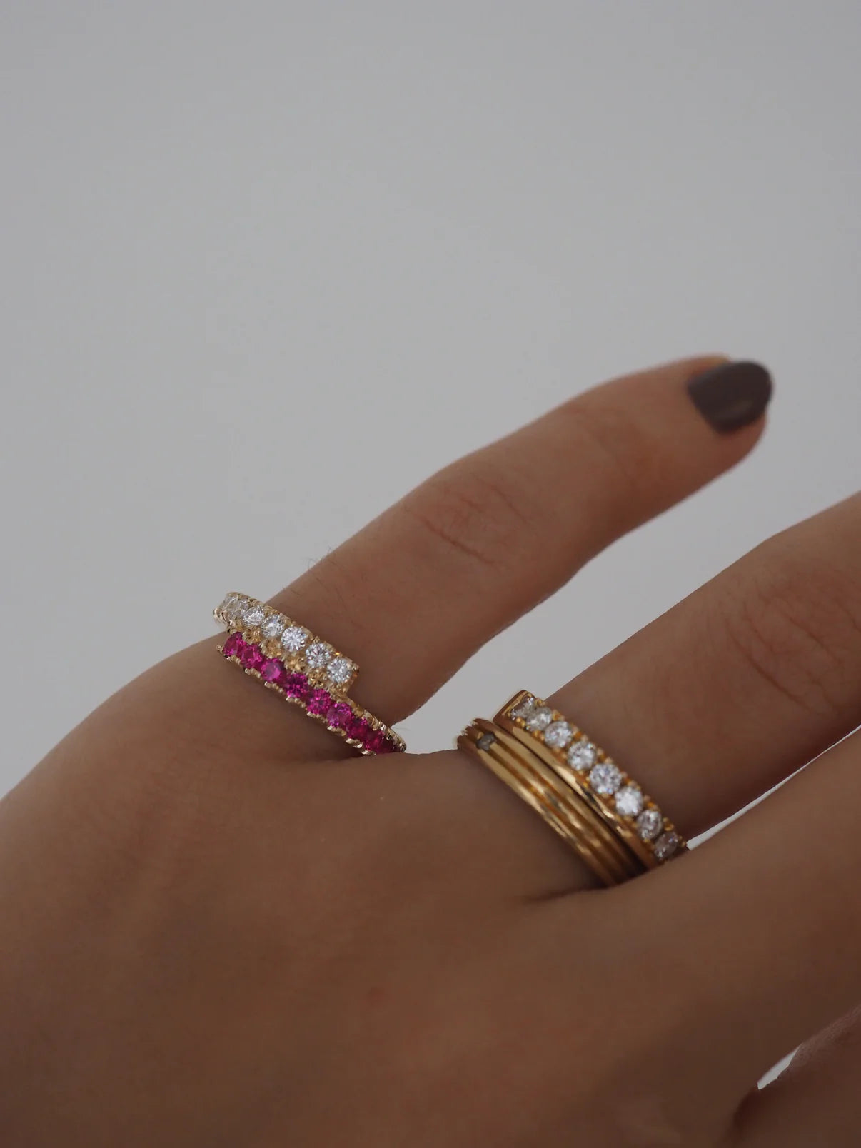 ZAIDA PINKY RING RUBIES & DIAMONDS