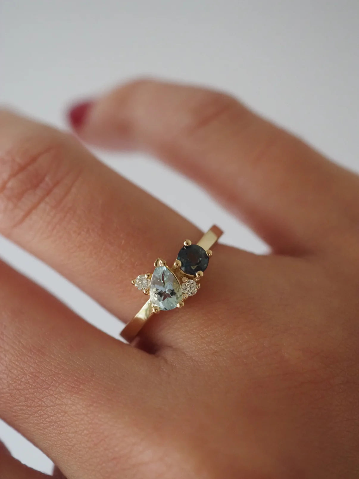 BLUE TOPAZ + AQUAMARINE + DIAMONDS