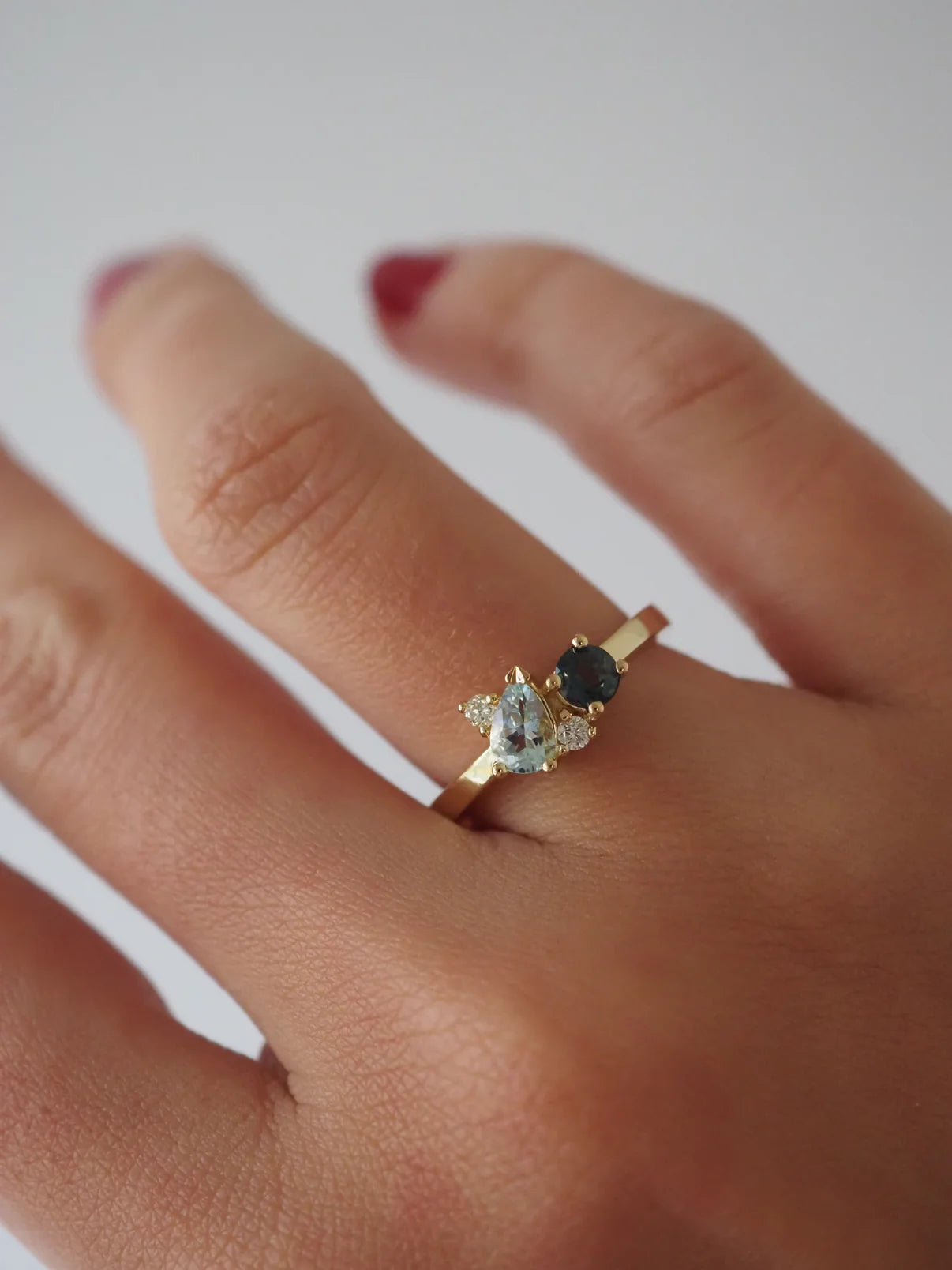 BLUE TOPAZ + AQUAMARINE + DIAMONDS