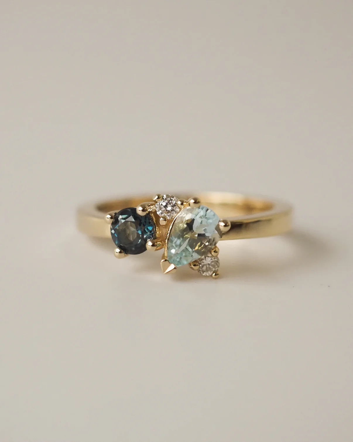 BLUE TOPAZ + AQUAMARINE + DIAMONDS